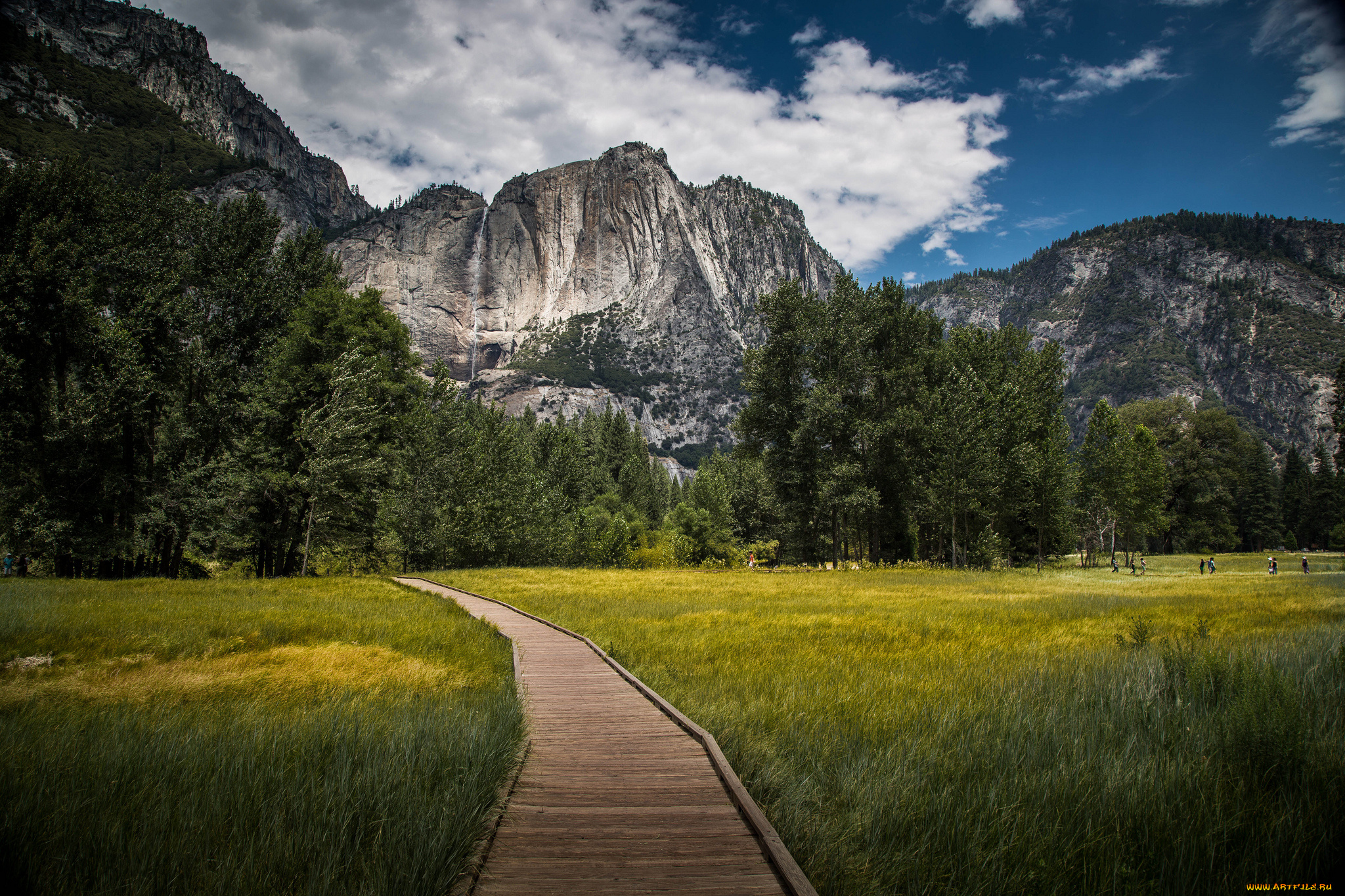 природа, дороги, дорожка, трава, горы, поле, скалы