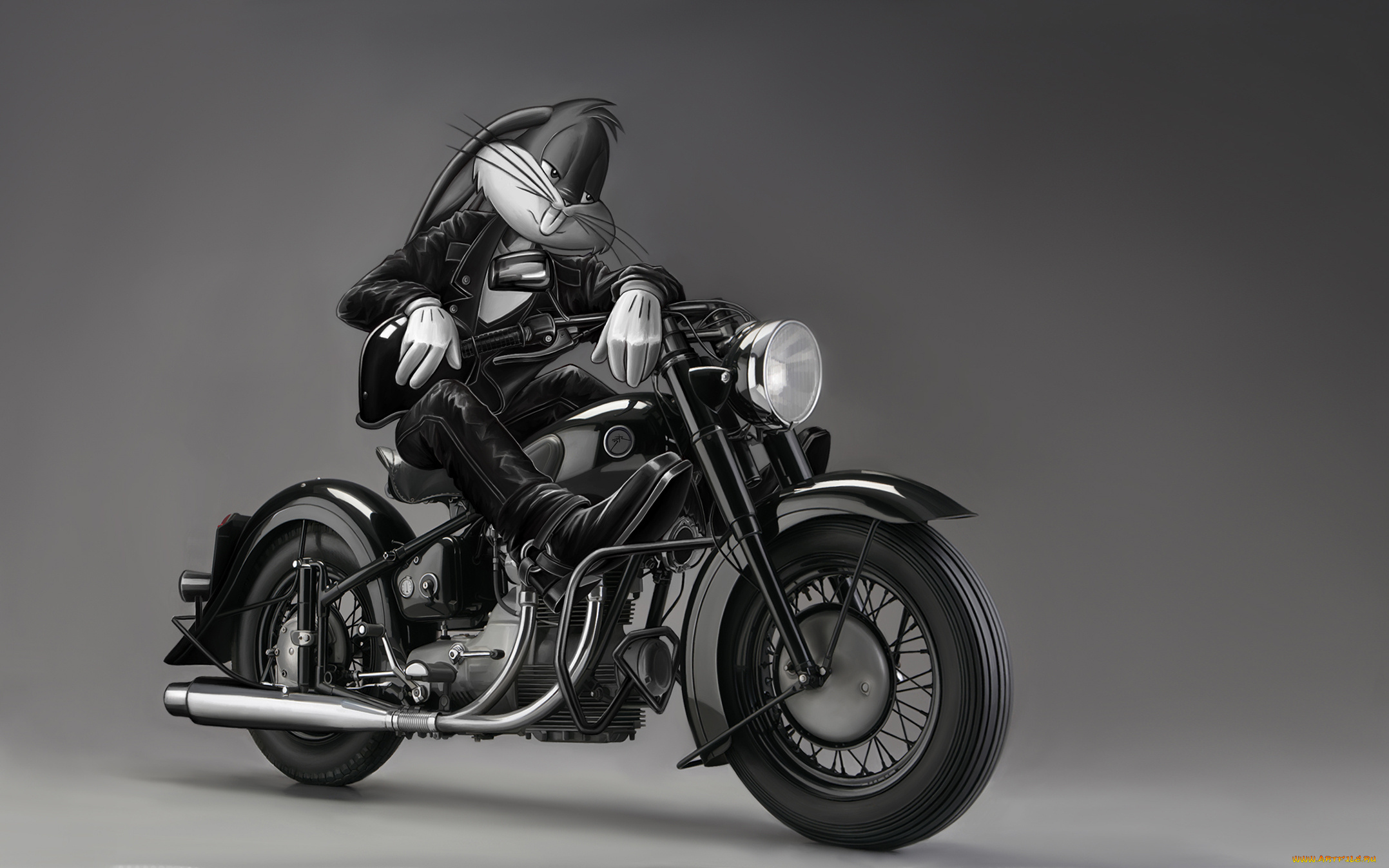 looney, tunes, мультфильмы, looney, tunes, луни, тюнз, весёлые, мелодии, харлей, мотоцикл, багз, банни, кролик