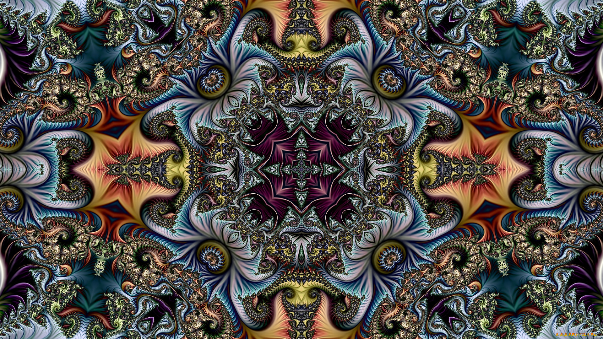 3д, графика, фракталы, , fractal, узор, фон, цвета