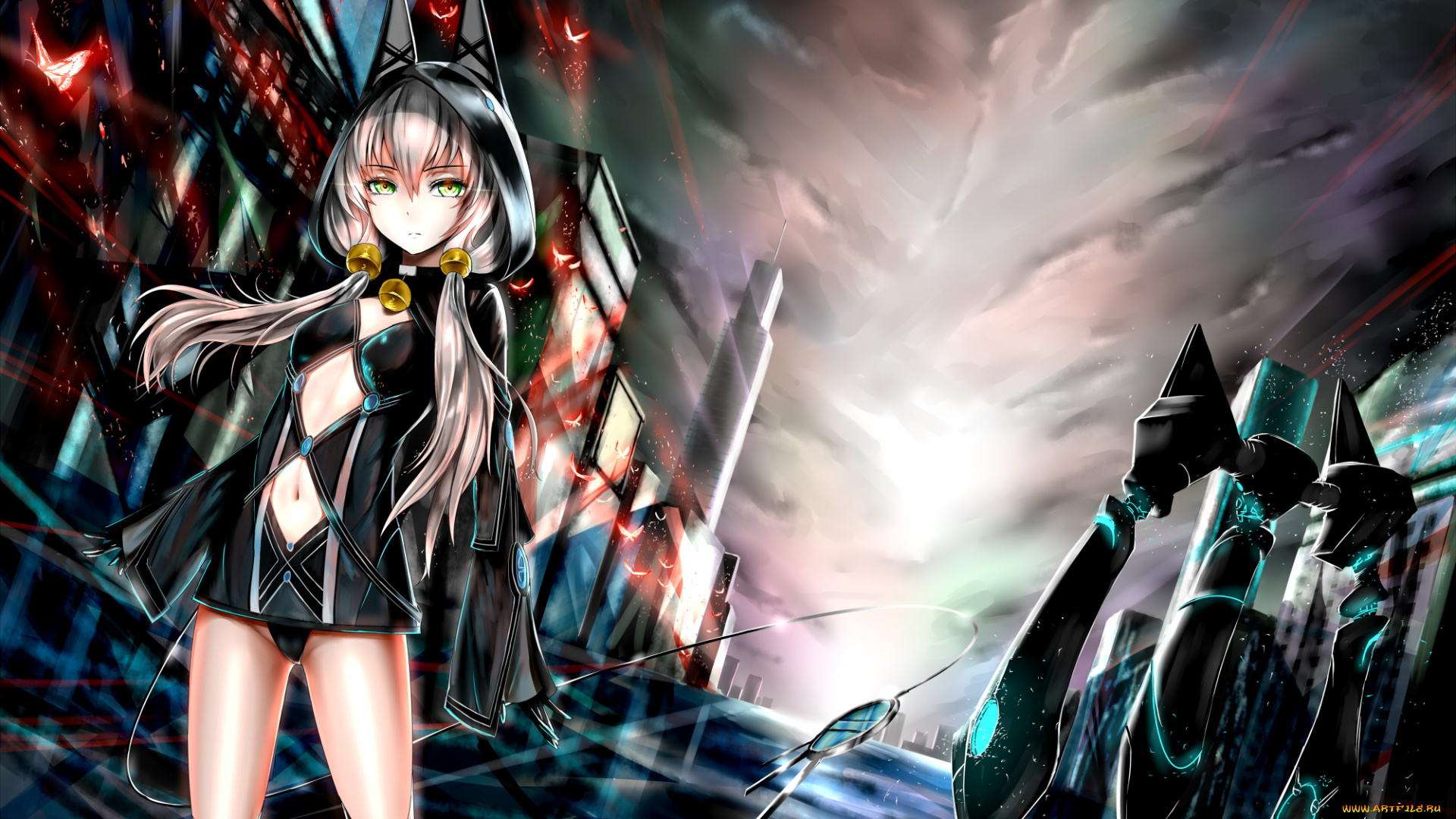 аниме, оружие, , техника, , технологии, колокольчики, взгляд, девушка, арт, робот, altina, orion, sen, no, kiseki, shijiu-adamhutt, фантастика