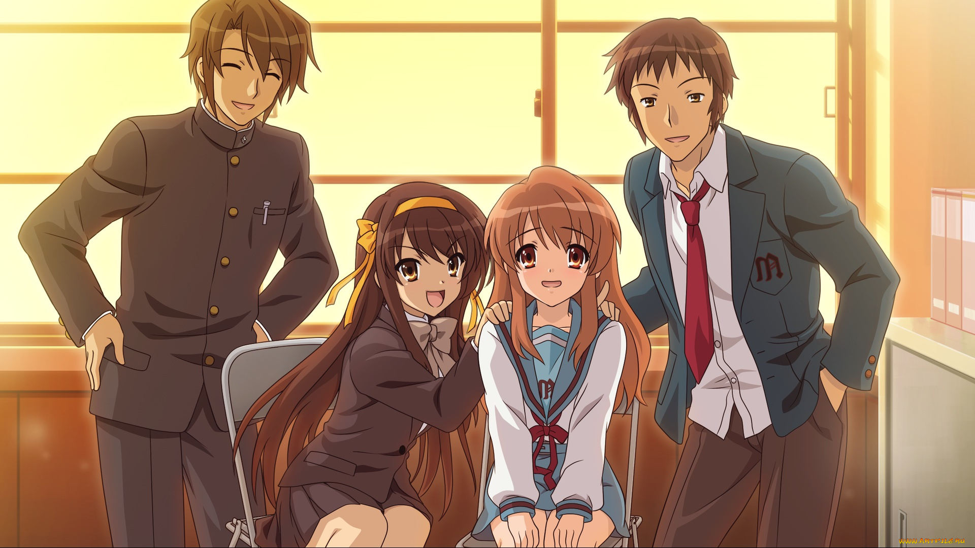 аниме, the, melancholy, of, haruhi, suzumiya, парни, девушки