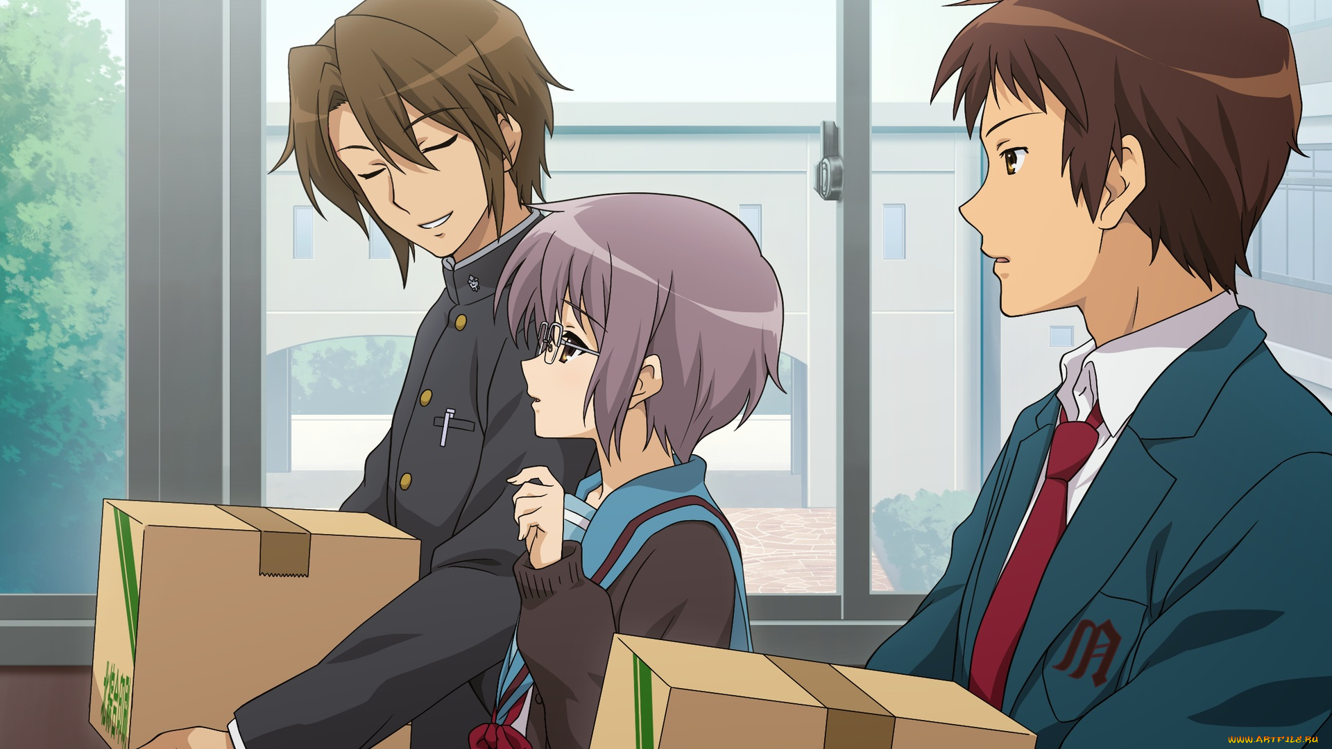 аниме, the, melancholy, of, haruhi, suzumiya, nagato, yuki, kyon, koizumi, itsuki