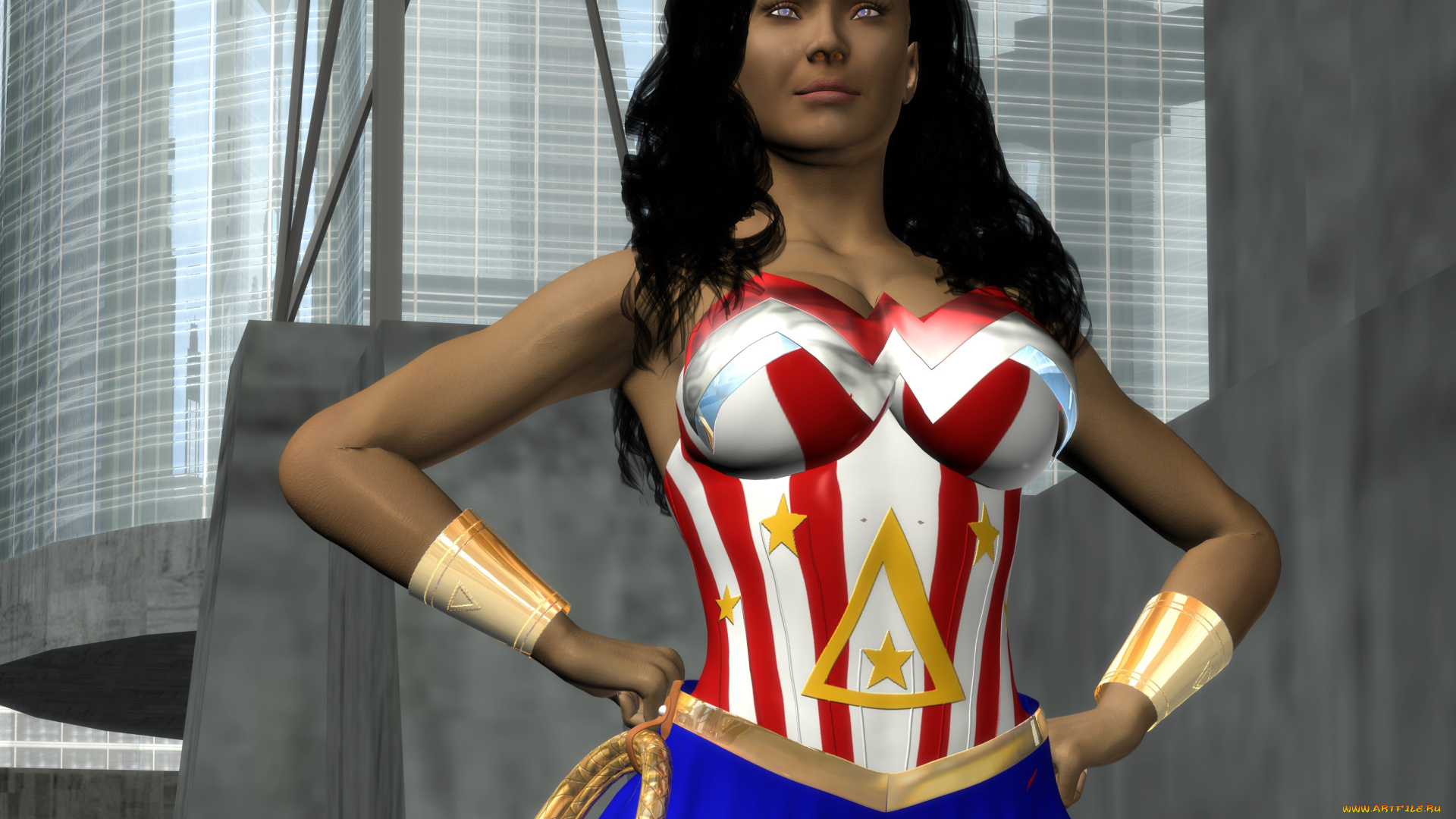 3д, графика, фантазия, , fantasy, девушка, супермен, фон, взгляд