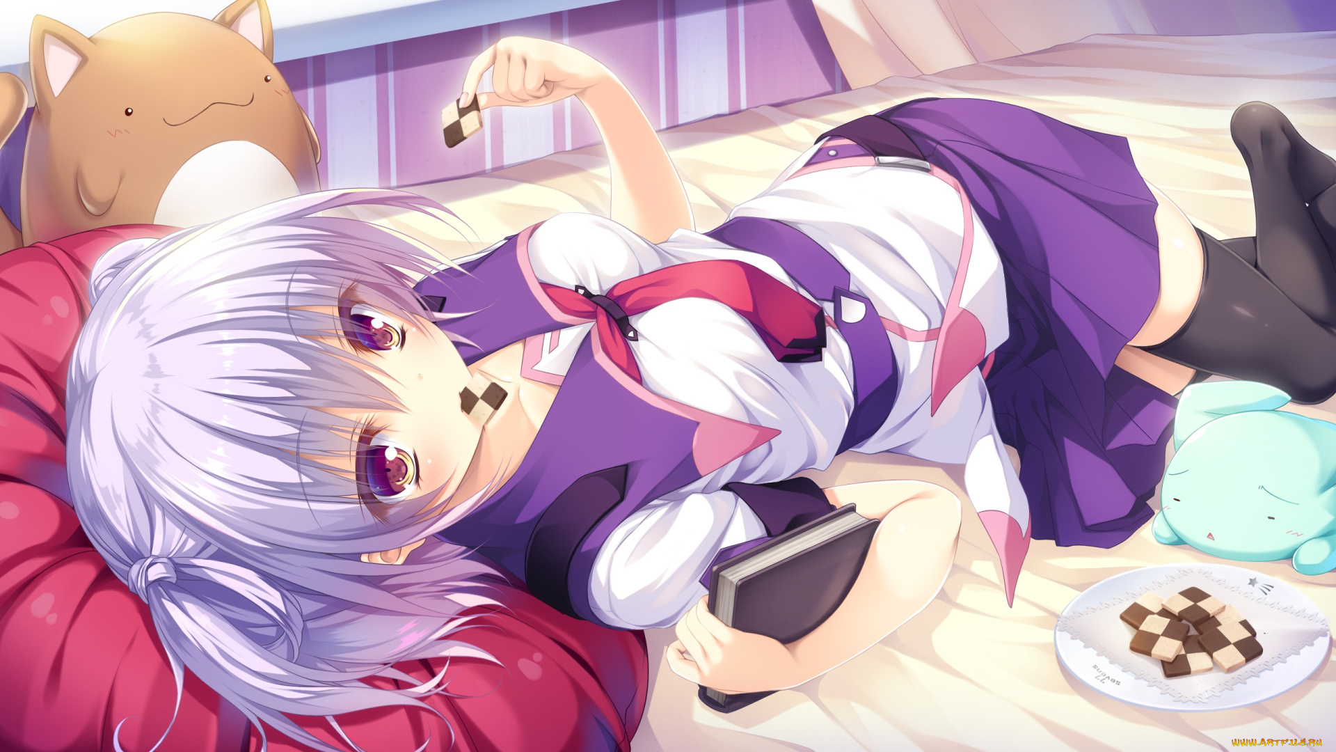 аниме, unknown, , другое, девушка, взгляд, фон