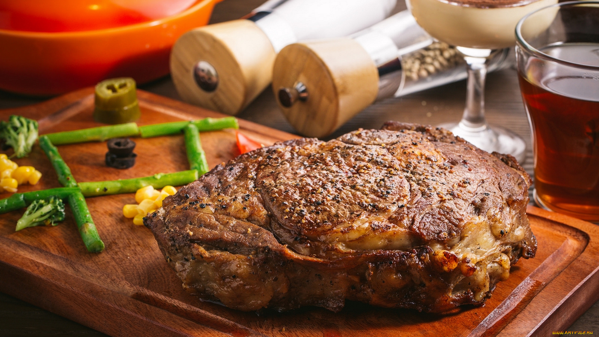 еда, мясные, блюда, спаржа, мясо, буженина