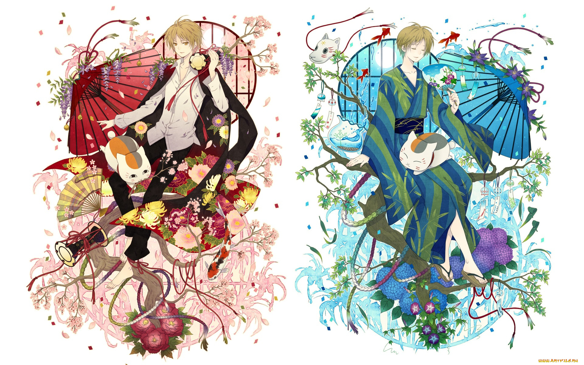 аниме, natsume, yuujinchou, нацуме, тетрадь, дружбы