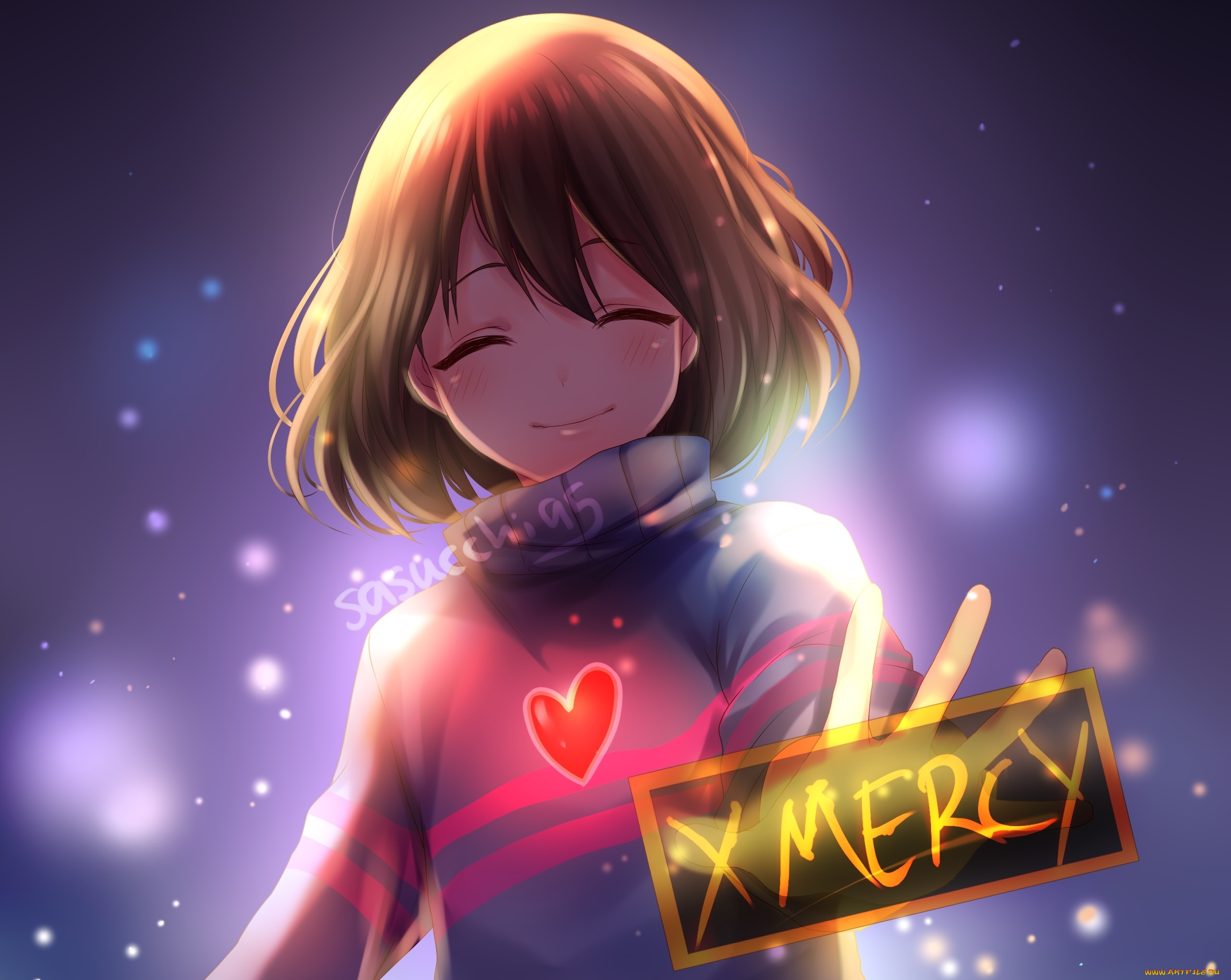 undertale, аниме, unknown, , другое, девушка, фон, взгляд