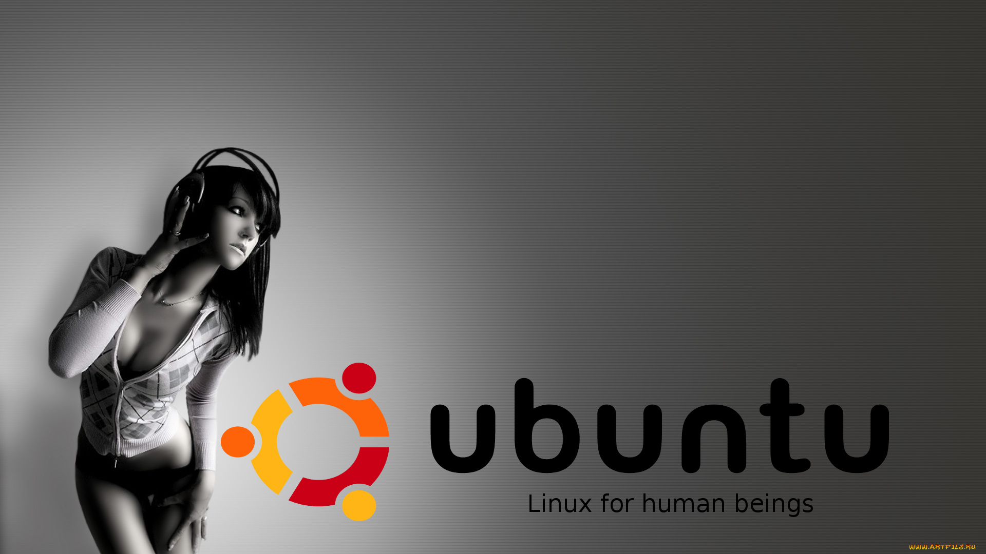 компьютеры, ubuntu, linux, фон, логотип