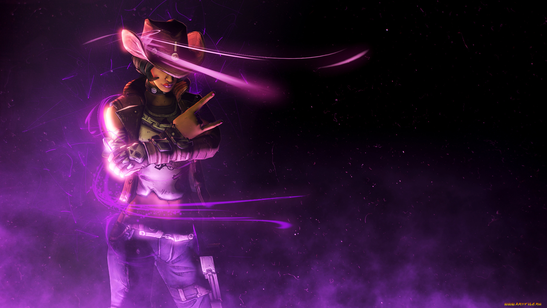 рисованное, комиксы, девушка, фон, шляпа