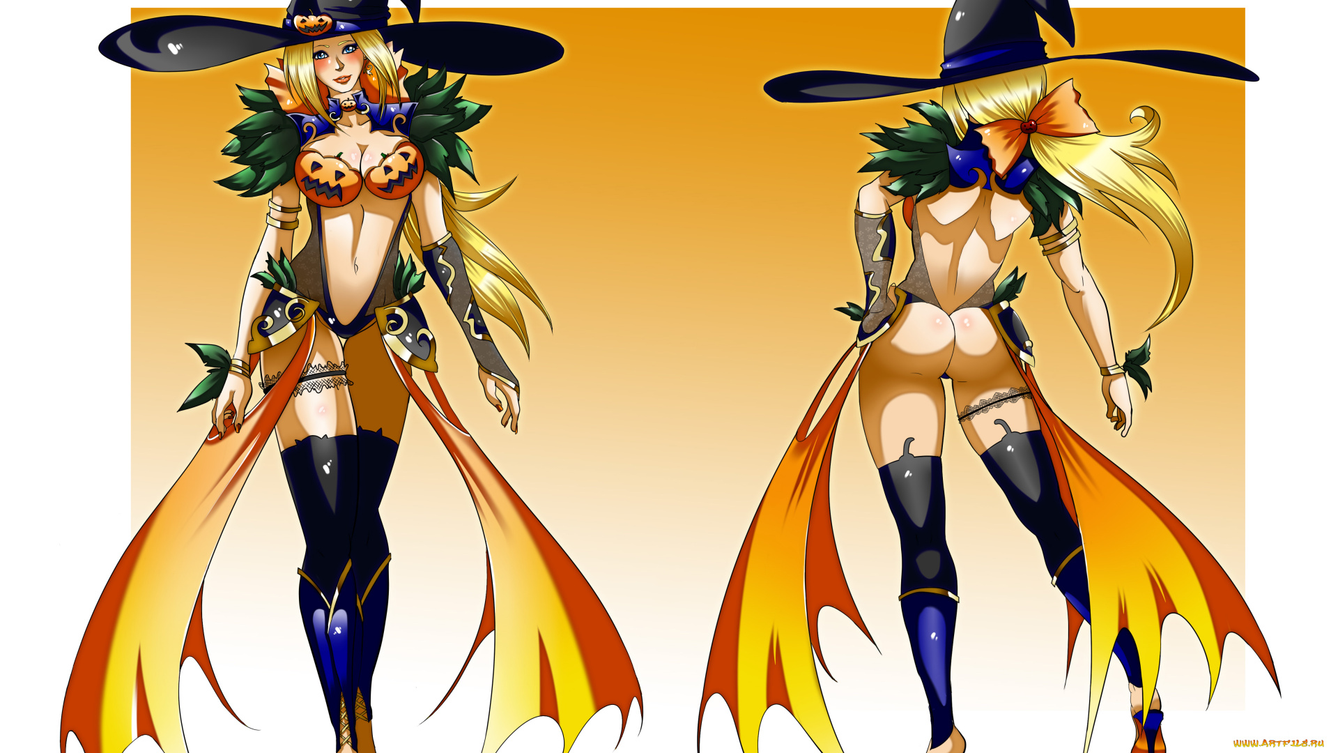 рисованное, комиксы, девушка, фон, взгляд, шляпа