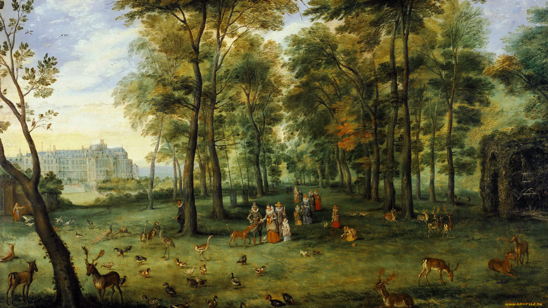 рисованное, живопись, картина, пейзаж, Ян, брейгель, младший