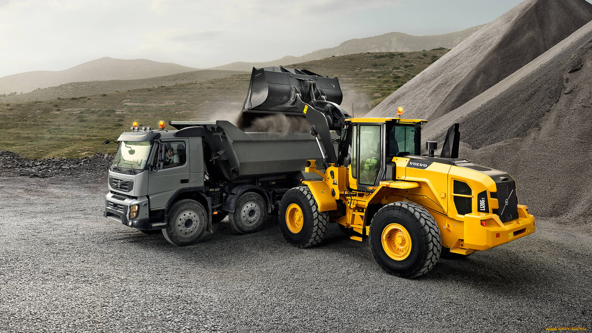 техника, фронтальные, погрузчики, volvo