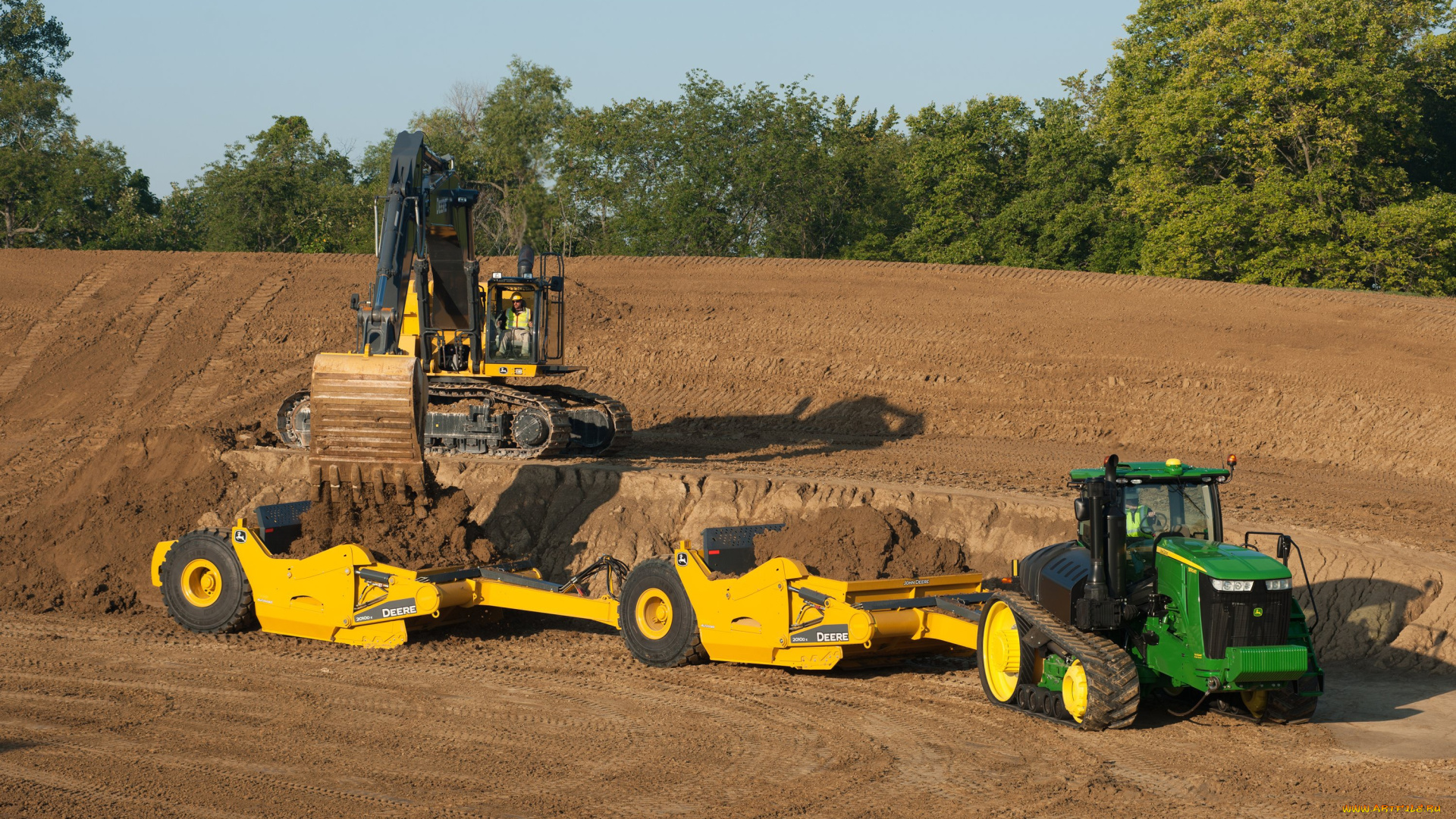 техника, тракторы, на, гусенецах, john, deere