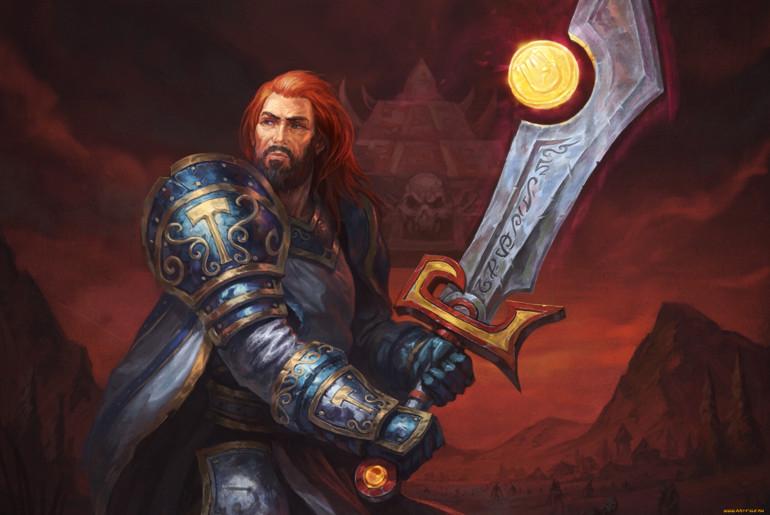 фэнтези, люди, воин, рыцарь, меч, доспехи, пирамида