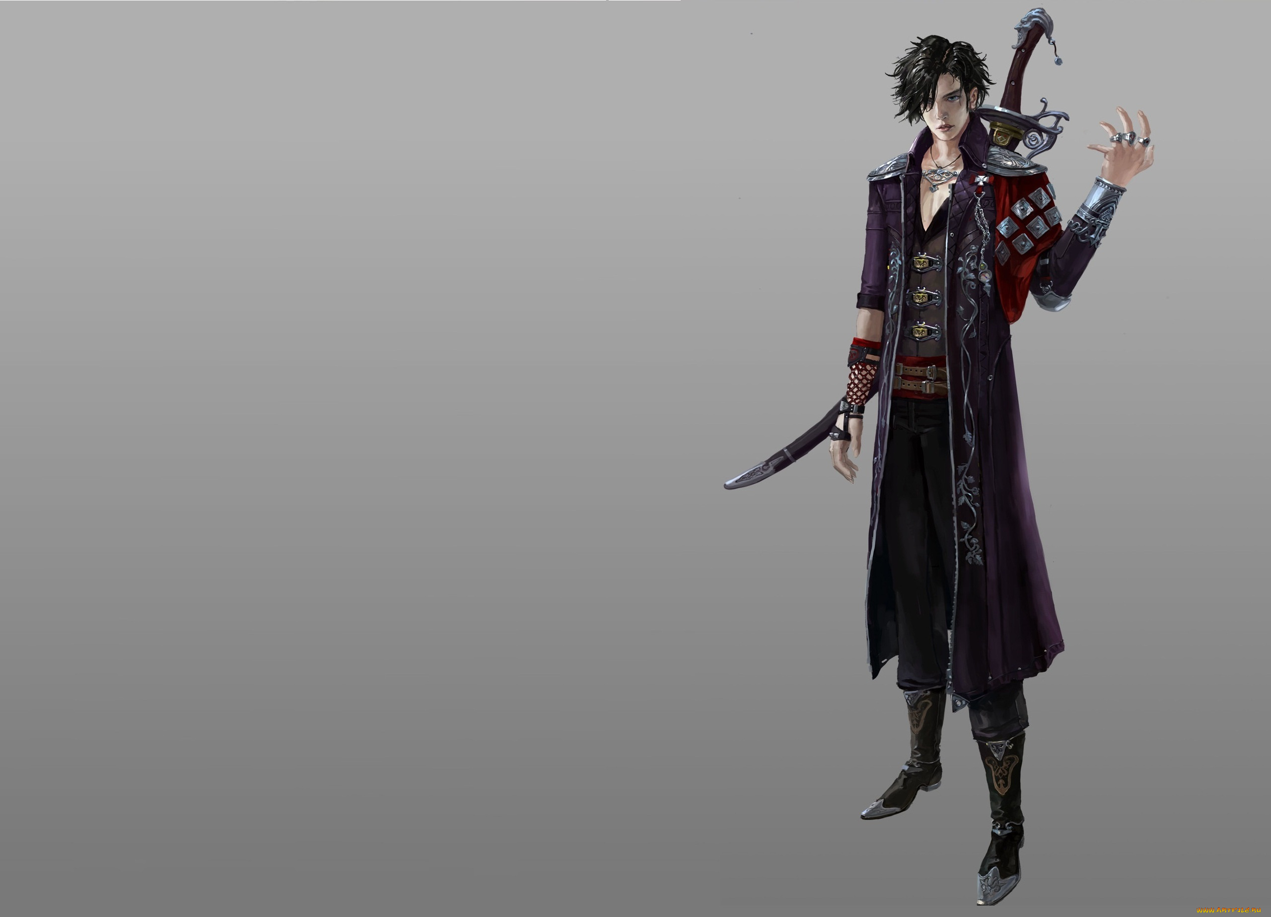 фэнтези, люди, lee, sung, арт, парень, оружие, минимализм