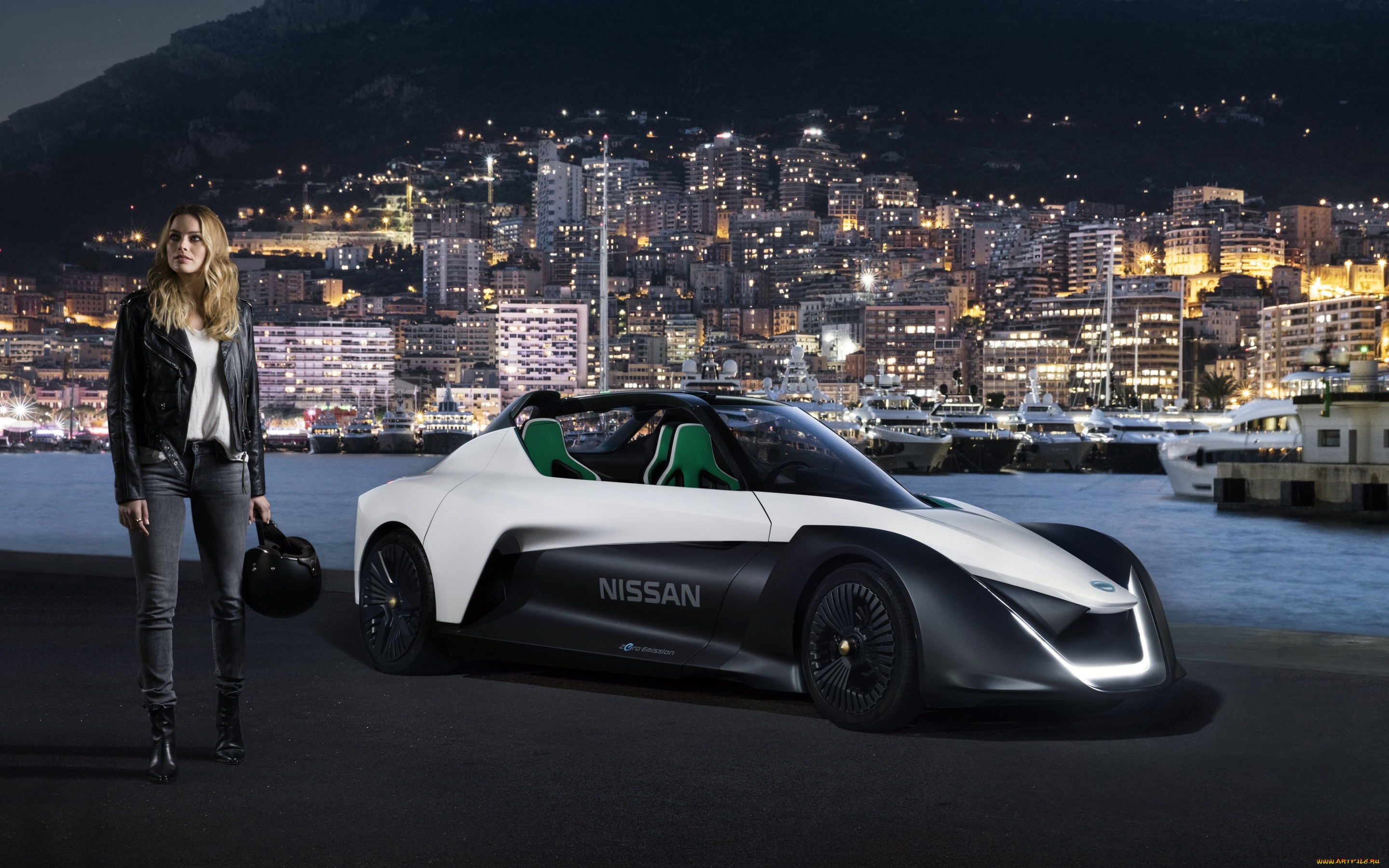 автомобили, -авто, с, девушками, nissan, electric, car, ambassador