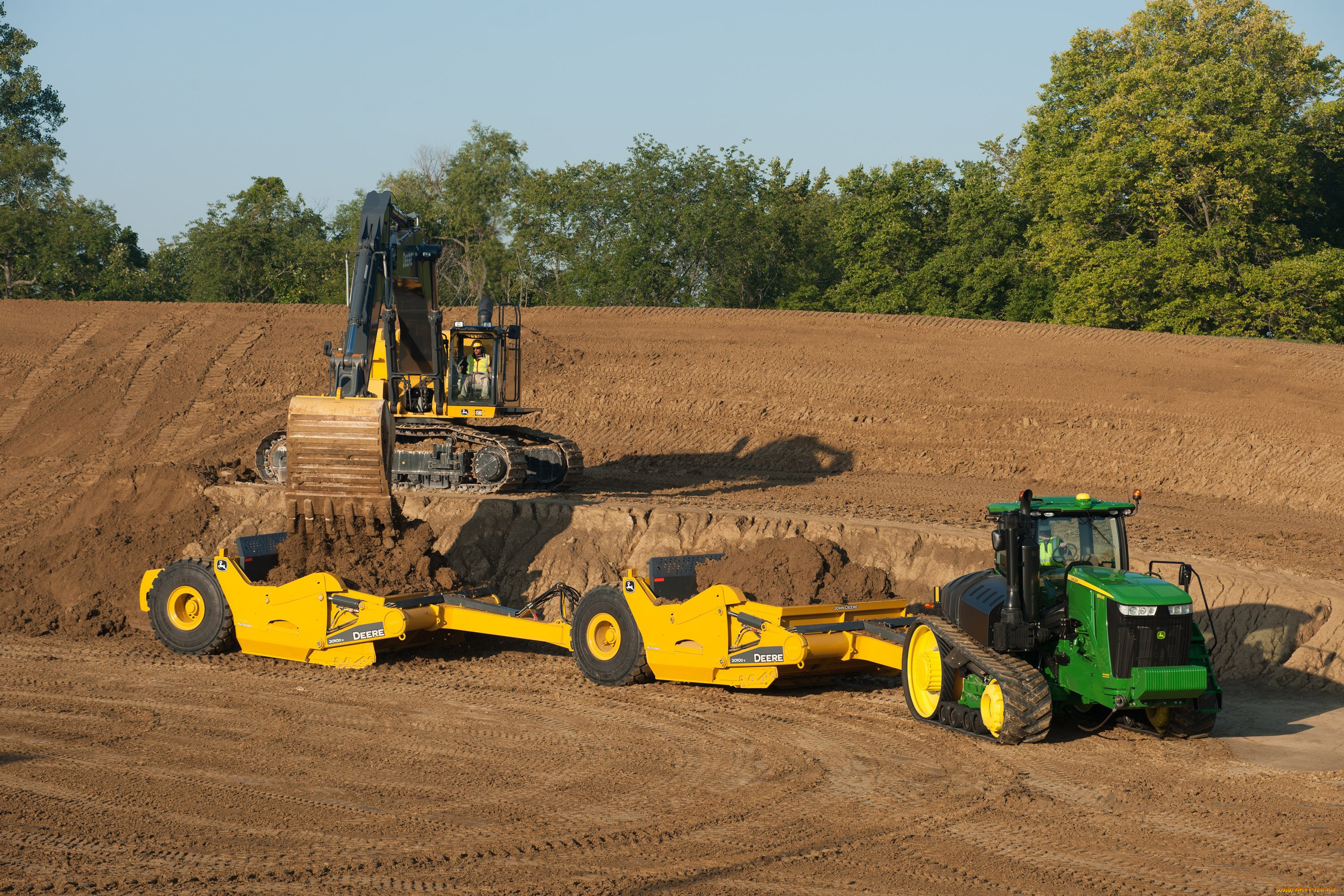 техника, тракторы, на, гусенецах, john, deere