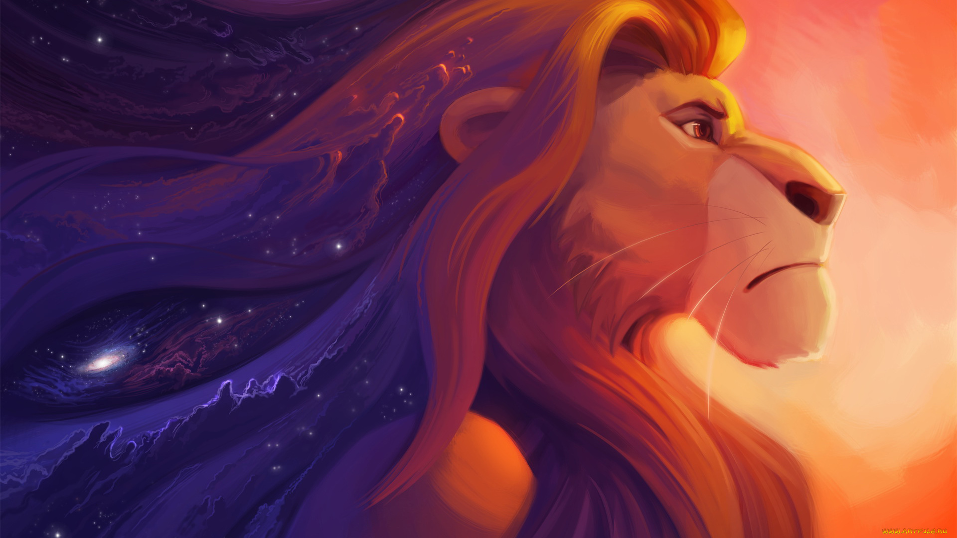 мультфильмы, the, lion, king, лев, фон, профиль