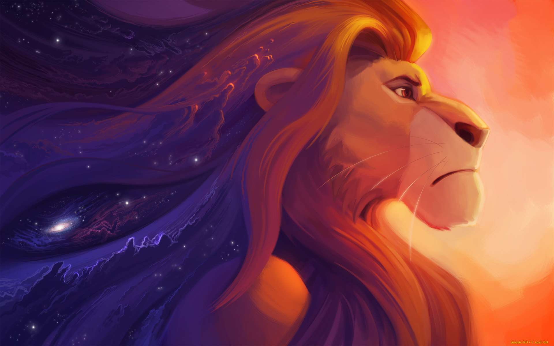 мультфильмы, the, lion, king, лев, фон, профиль
