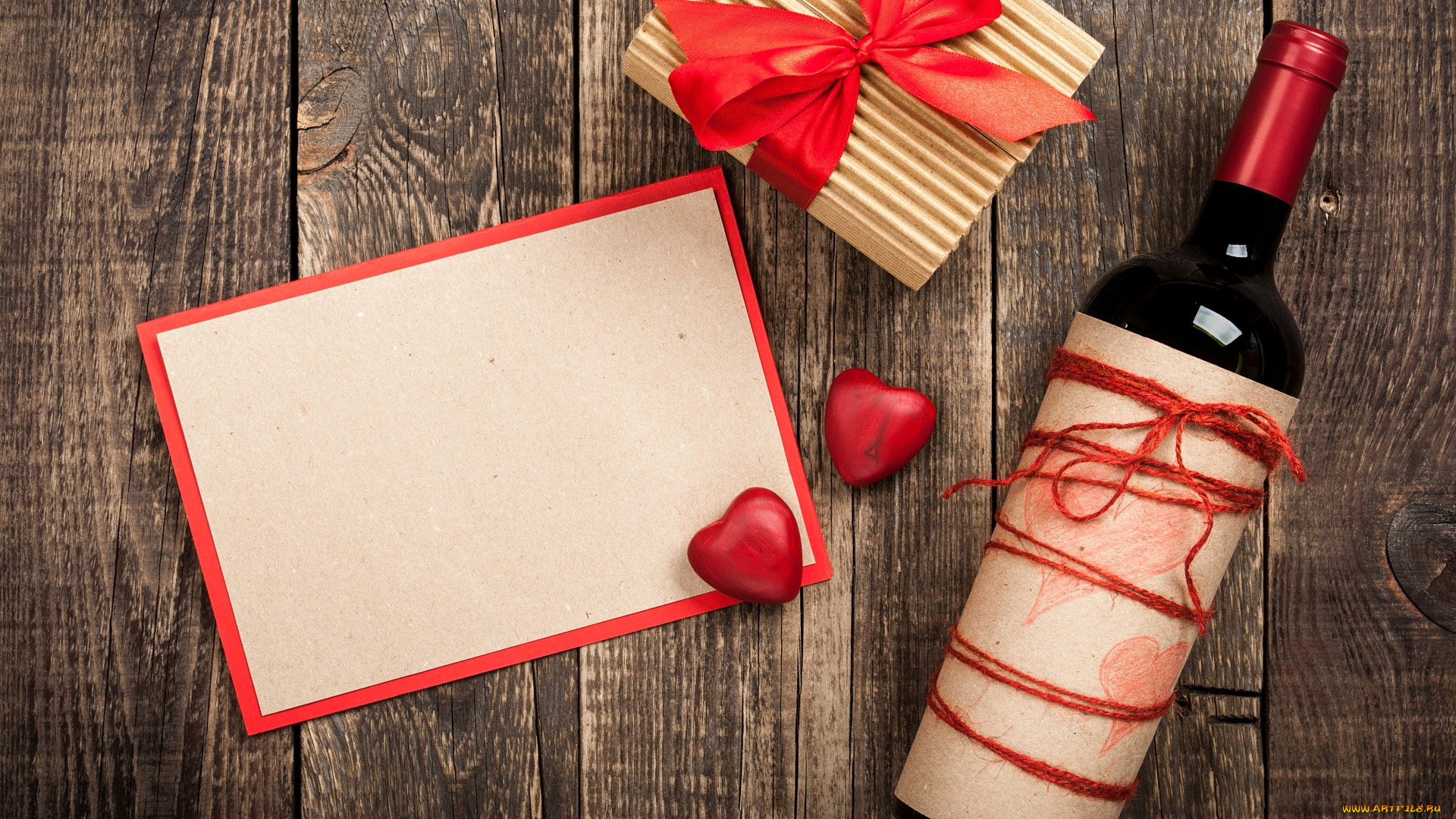праздничные, день, святого, валентина, , сердечки, , любовь, бутылка, подарок, сердечки