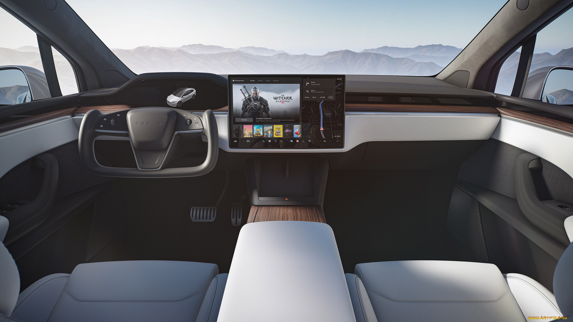 2022, tesla, model, x, plaid, автомобили, tesla, model, x, plaid, интерьер, вид, изнутри, передняя, панель, 2022, электромобили, американские, тесла