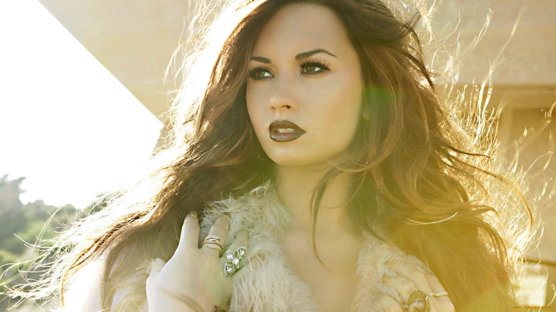 девушки, demi, lovato, лицо, шатенка, кольца