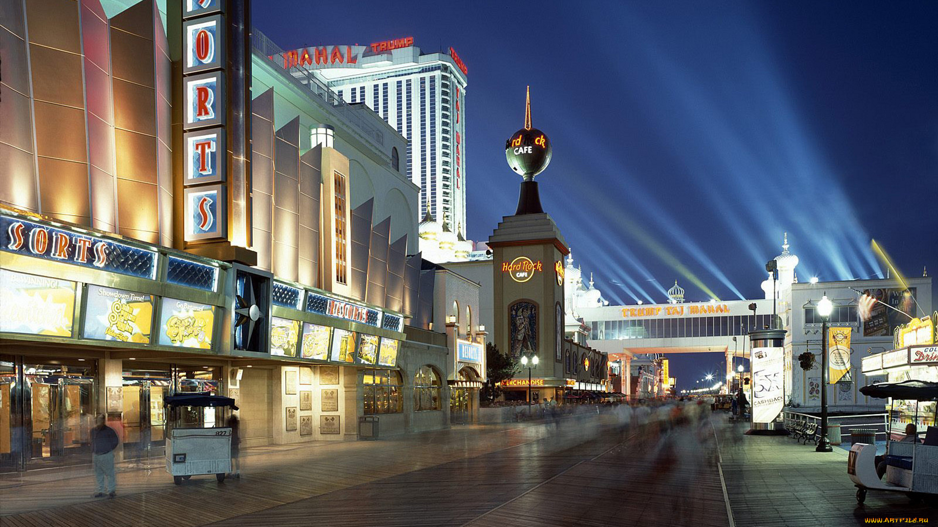 города, -, огни, ночного, города, улица, огни, нью-джерси