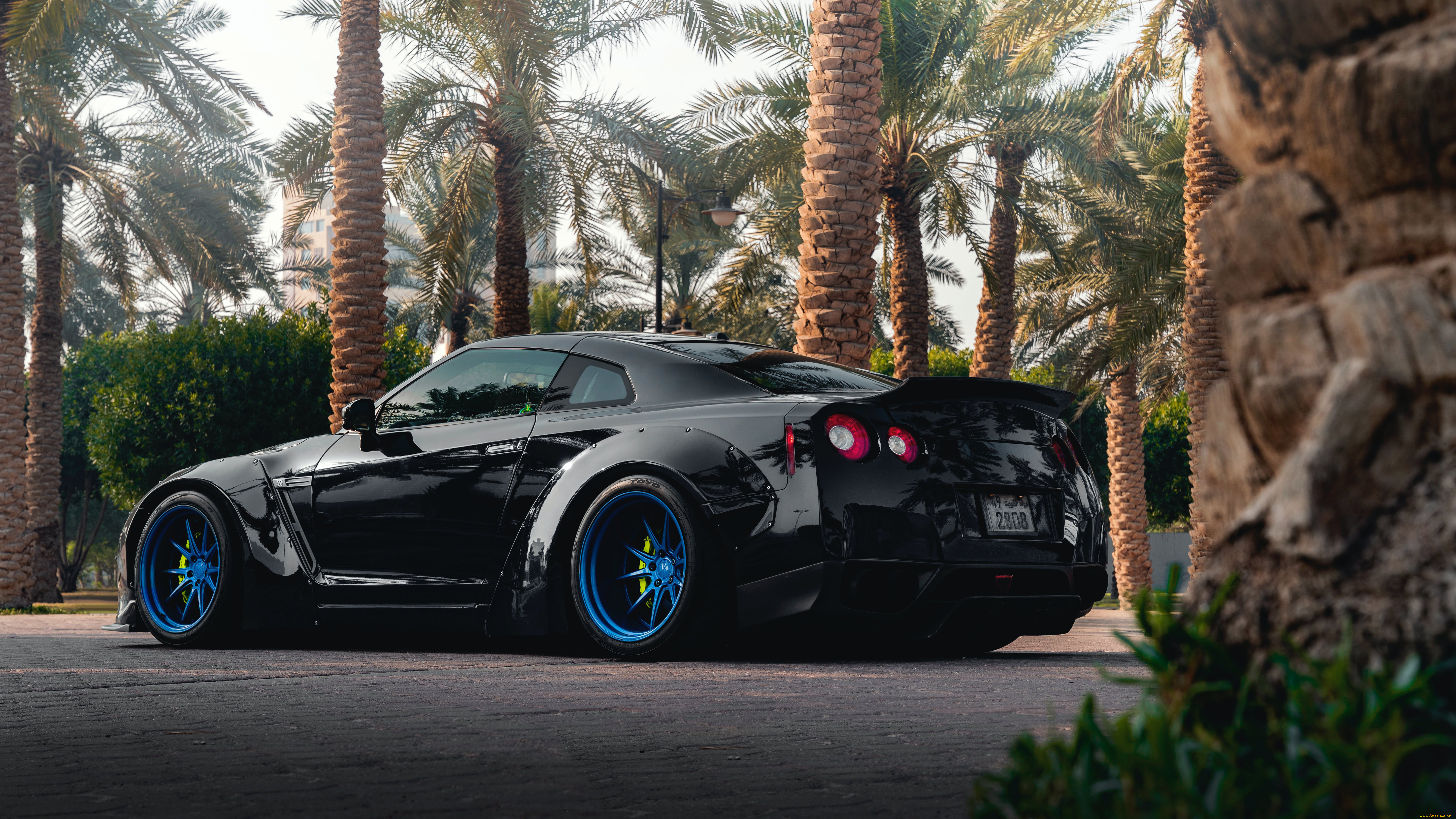 автомобили, nissan, datsun, gtr, r35, tuning, stance, black