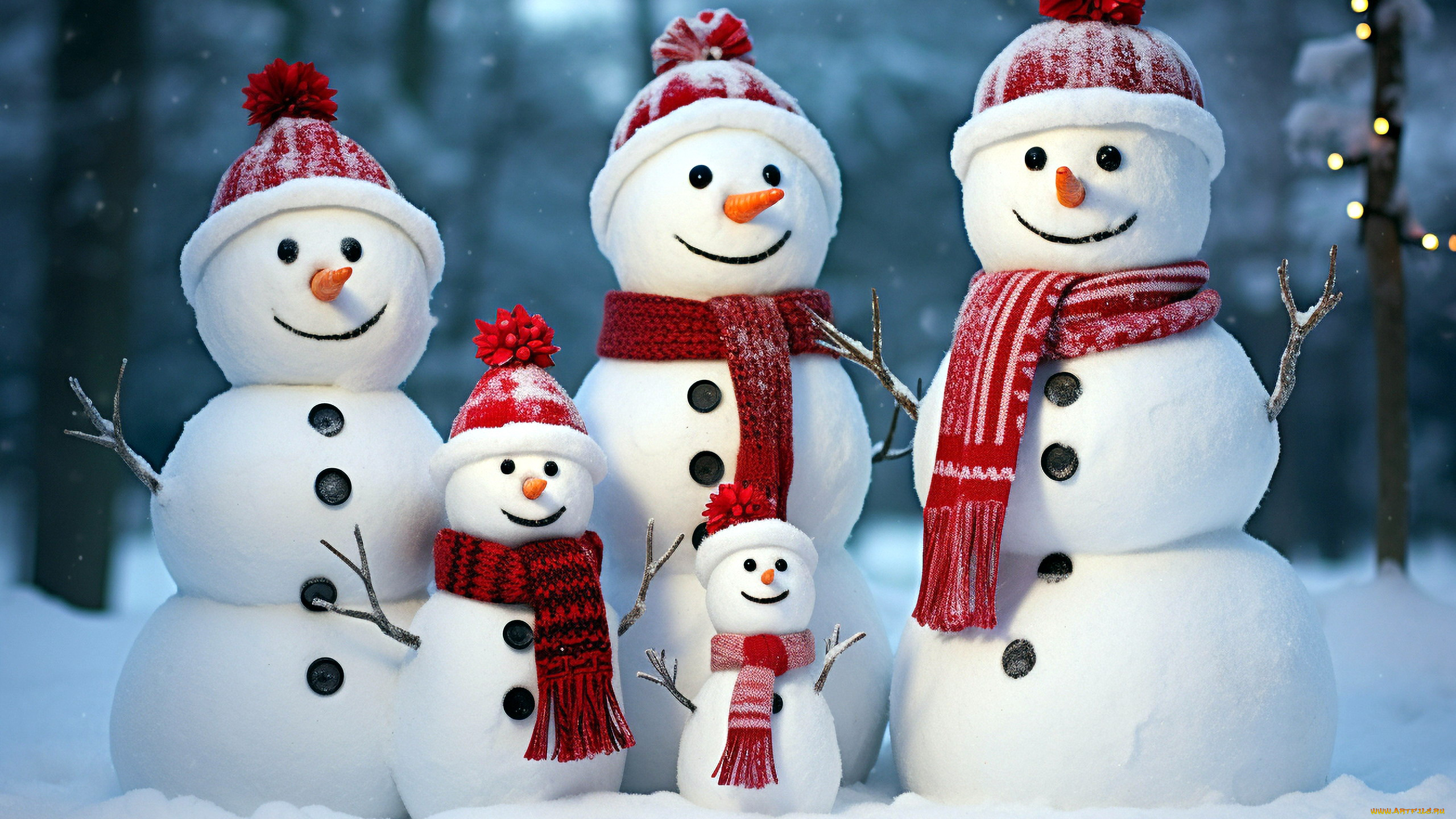 праздничные, снеговики, снег, зима, шарфики