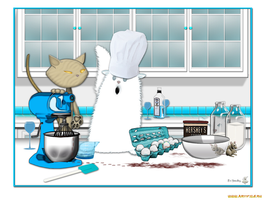 рисованные, животные, коты