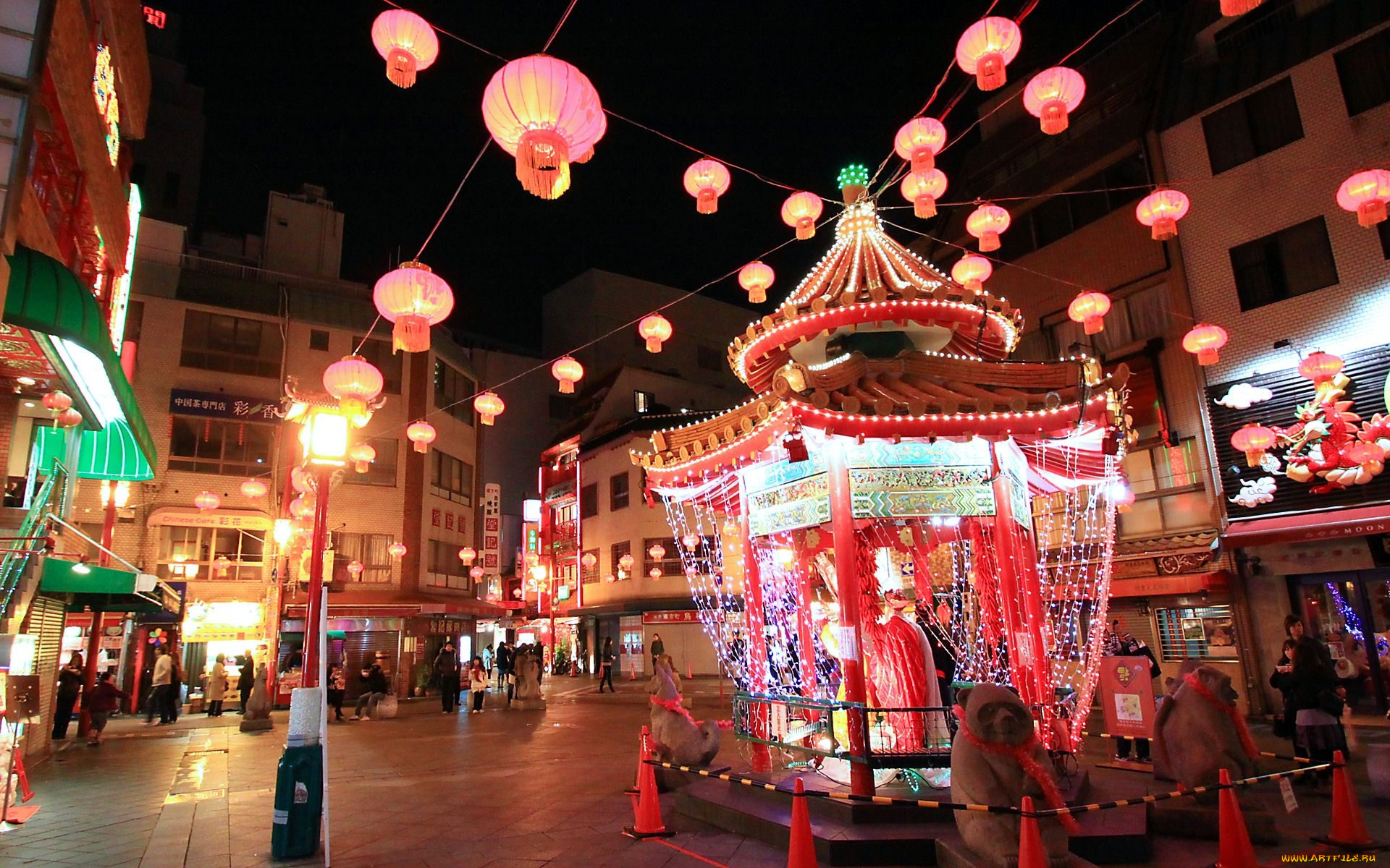 города, огни, ночного