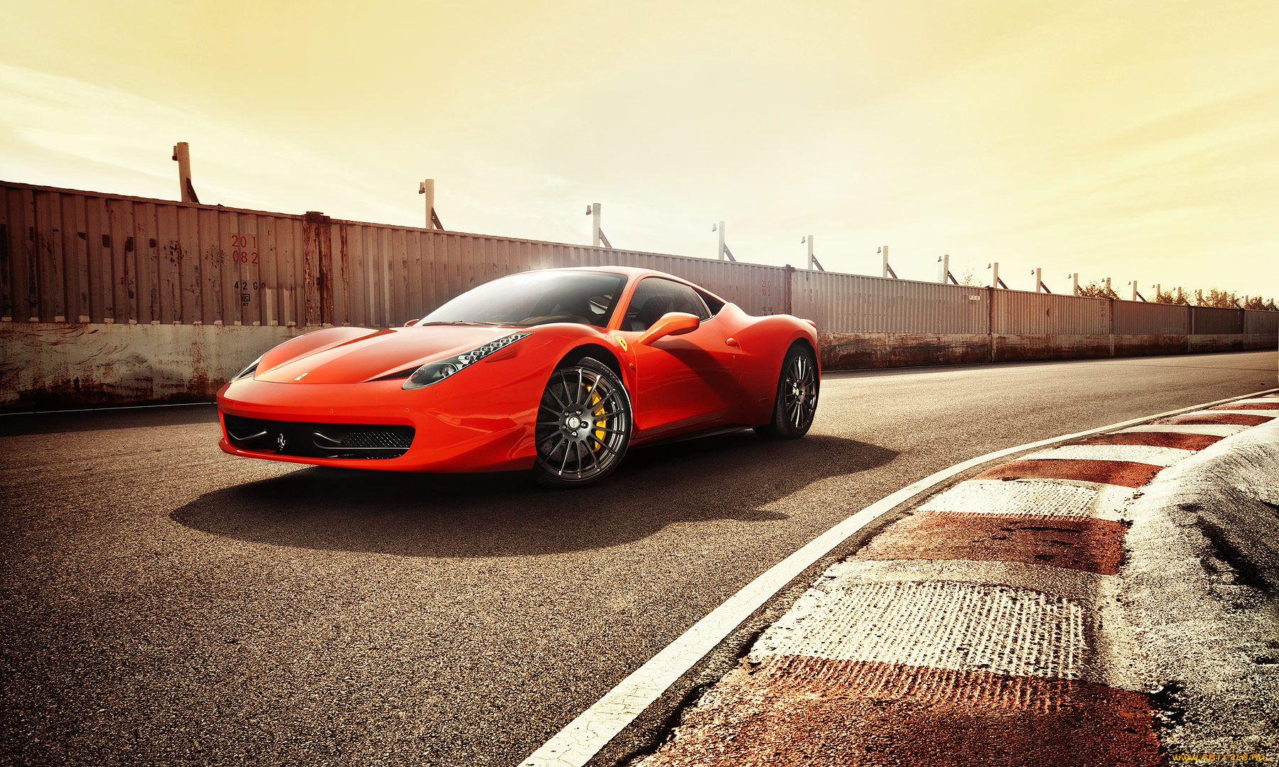 автомобили, ferrari, дорога, феррари, красный