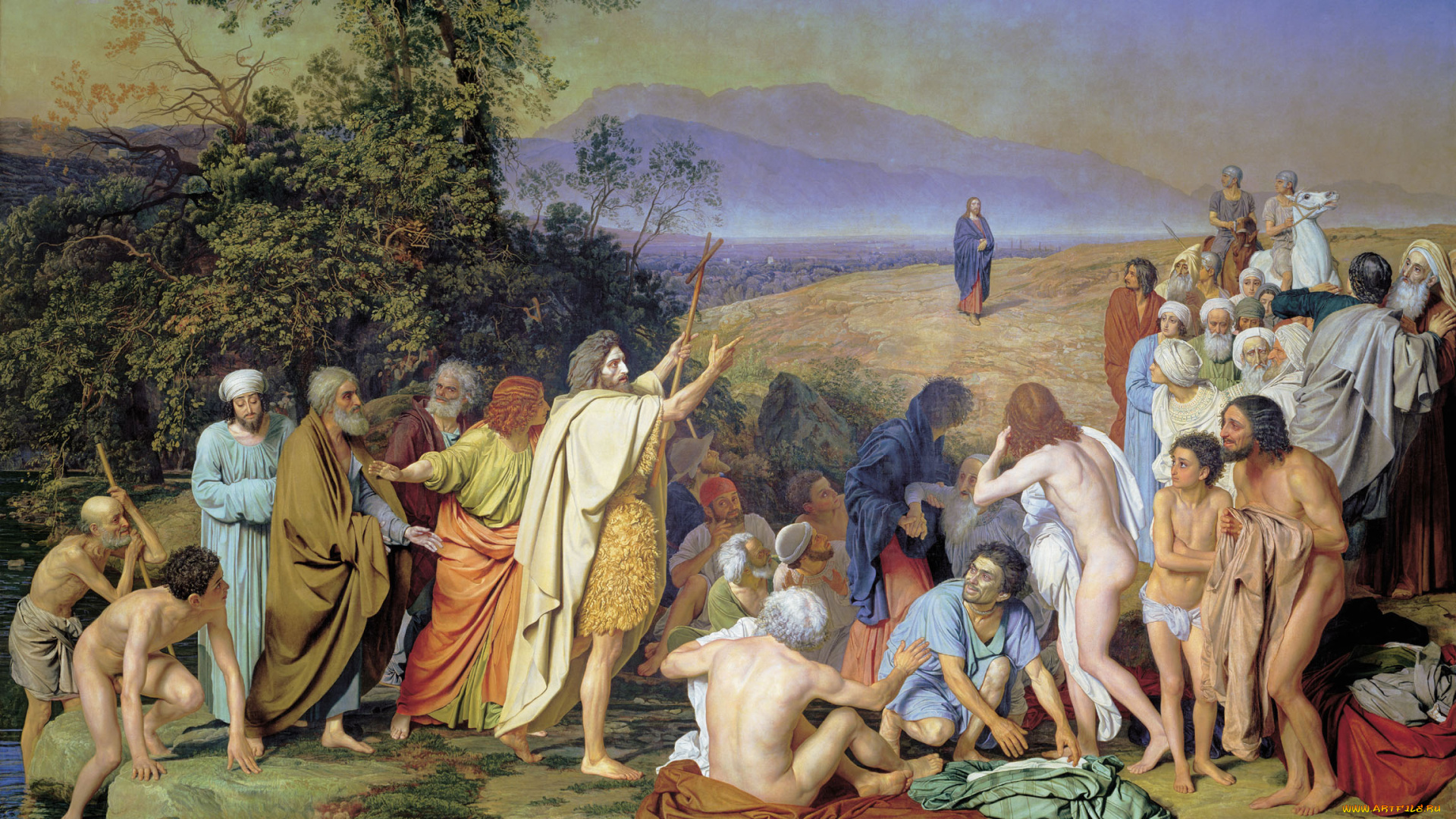 александр, иванов, Явление, христа, народу, рисованные, христос