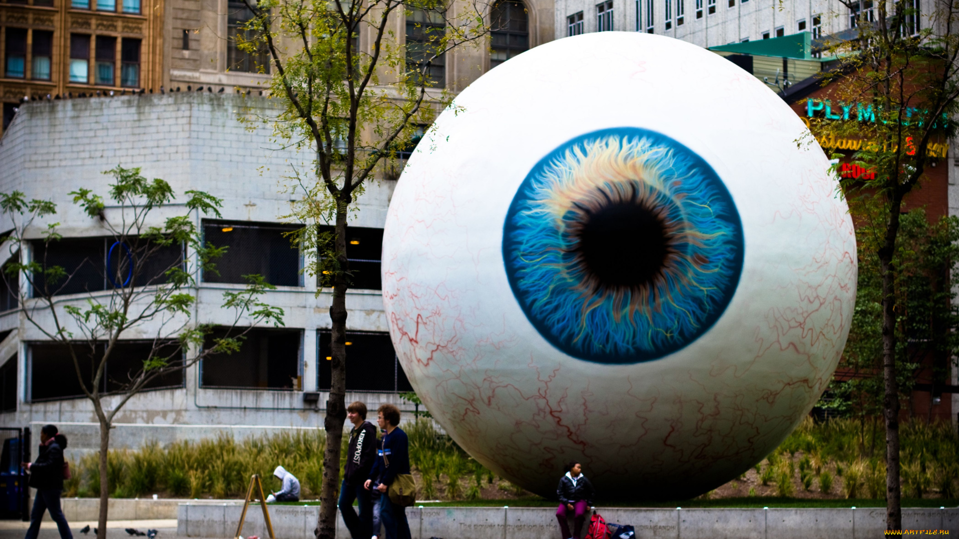 города, Чикаго, сша, глаз, арт-объект