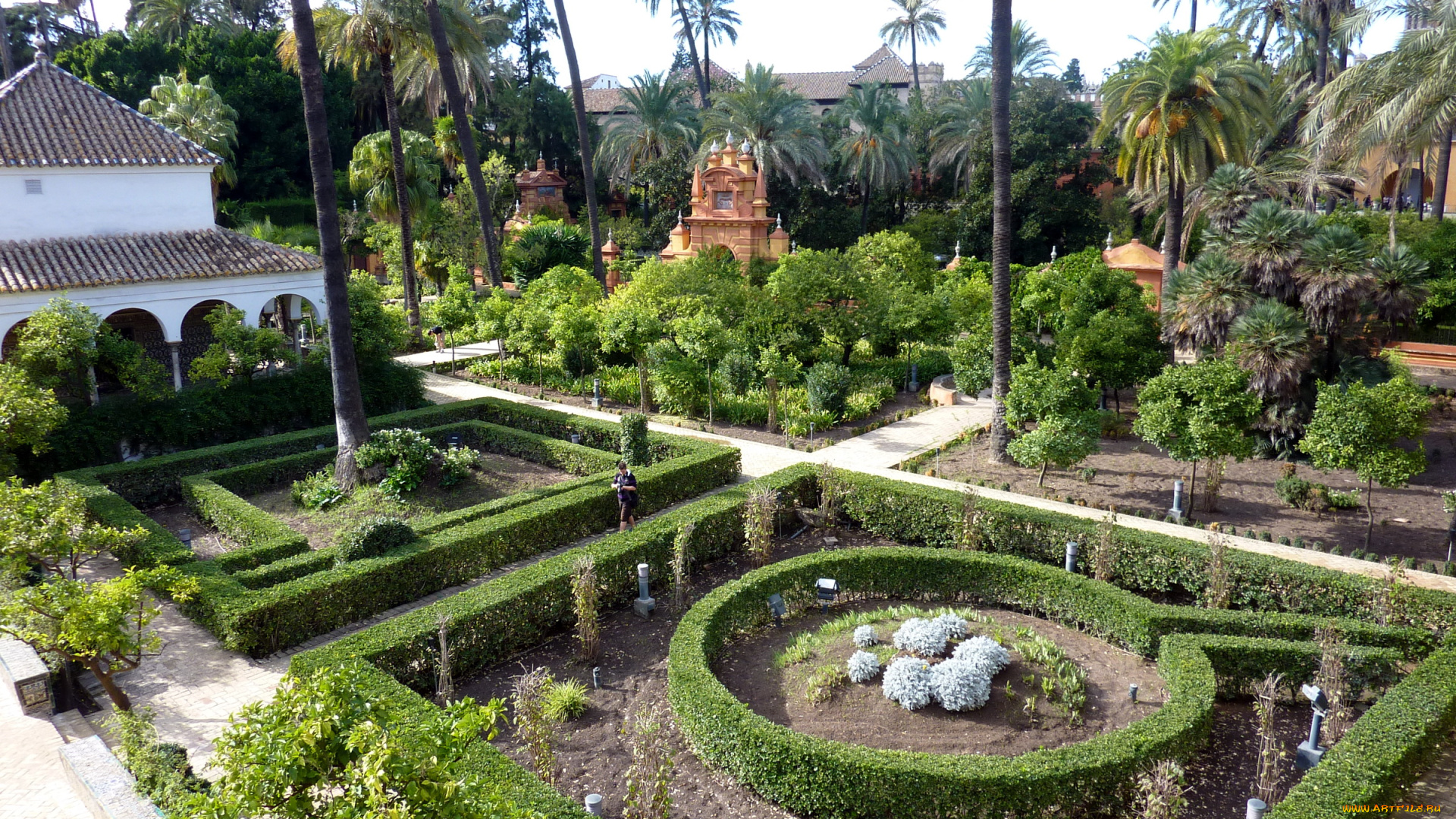 природа, парк, gardens, real, alcazar, de, sevilla, испания