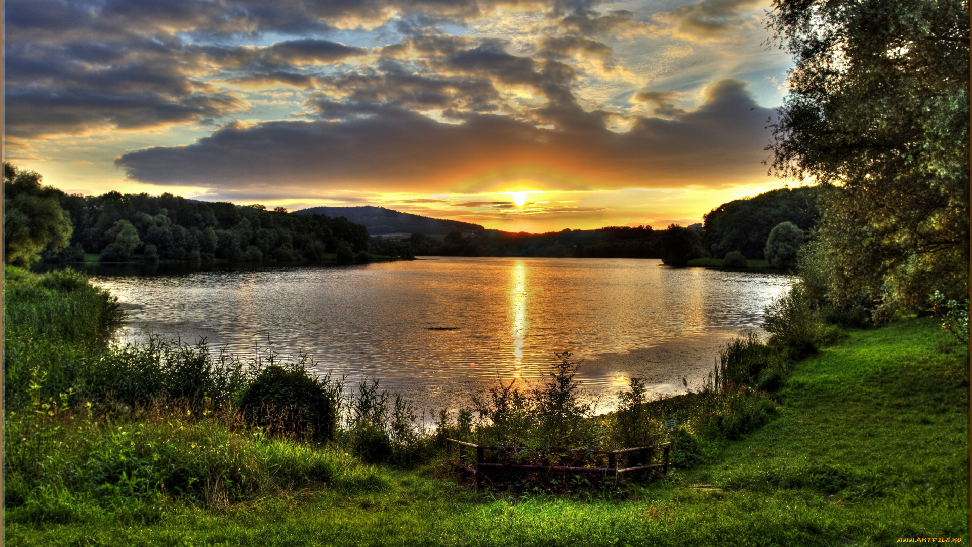 природа, восходы, закаты, озеро, пейзаж, рассвет