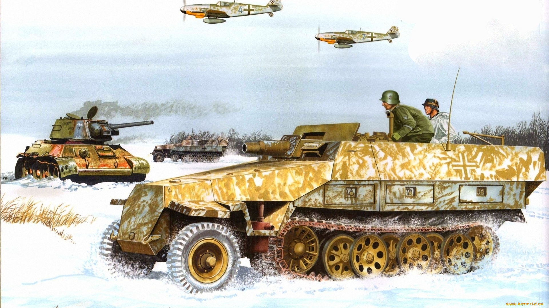 рисованные, армия, самолет, танк