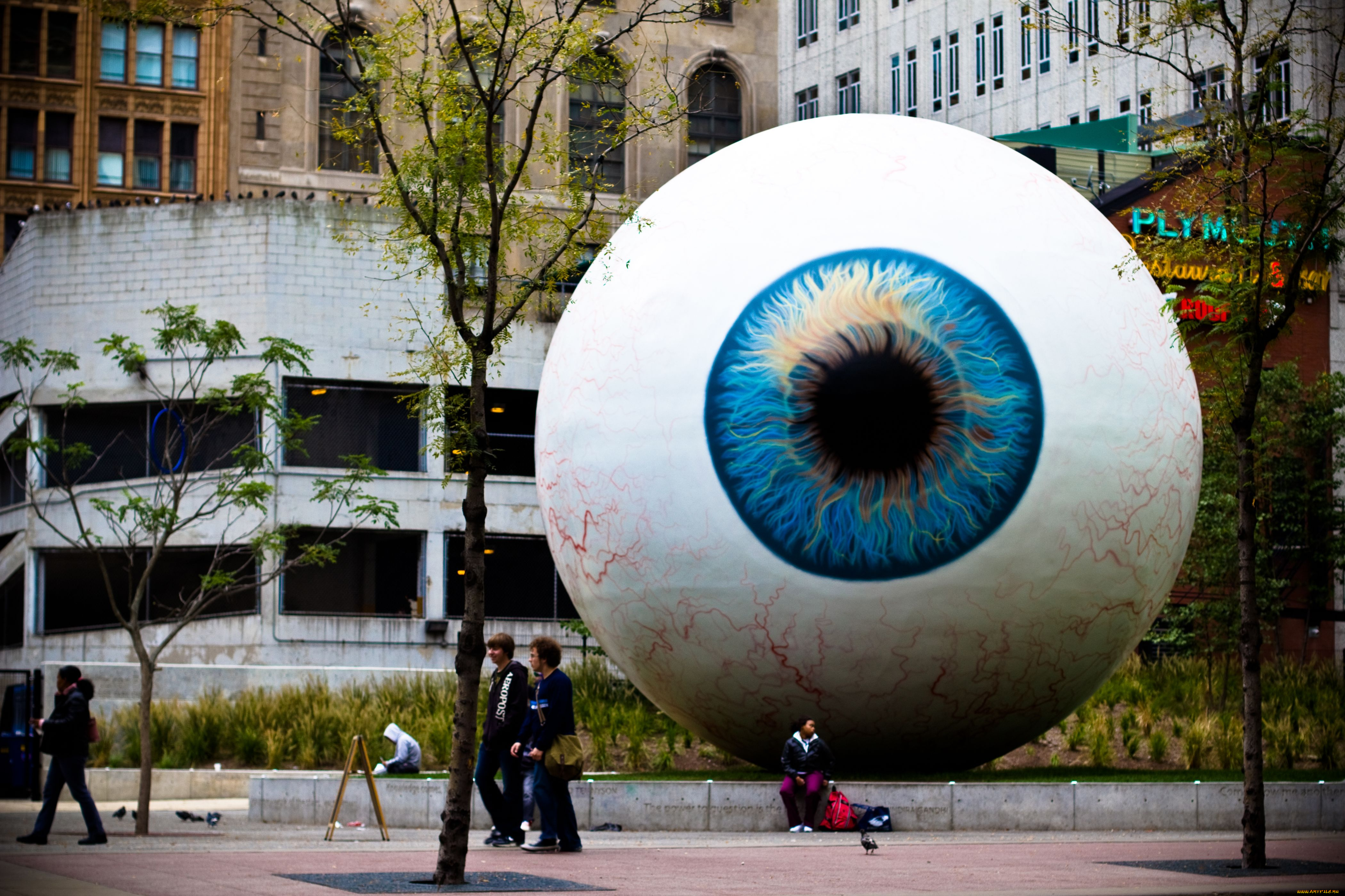 города, Чикаго, сша, глаз, арт-объект