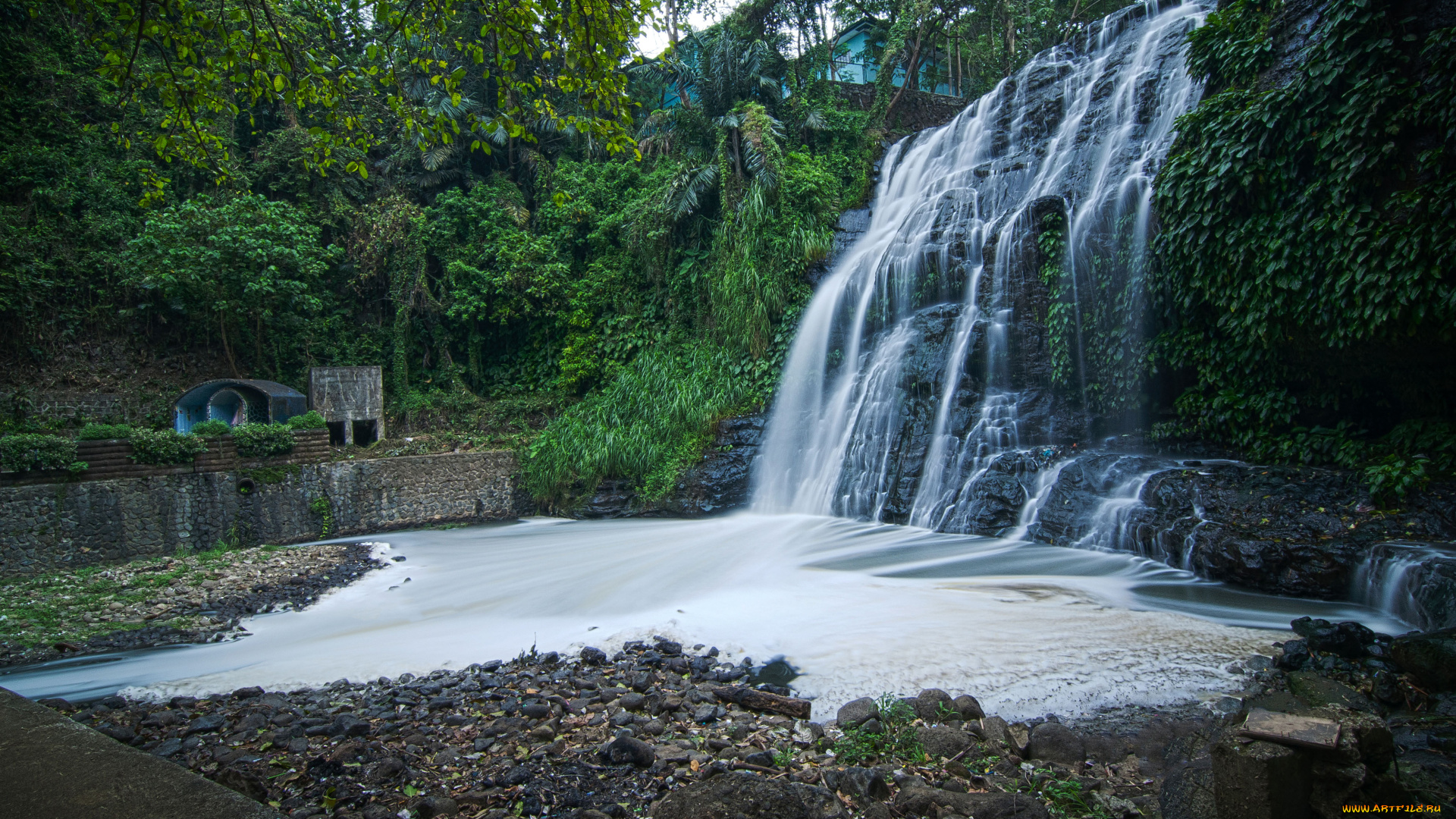 природа, водопады, вода, поток