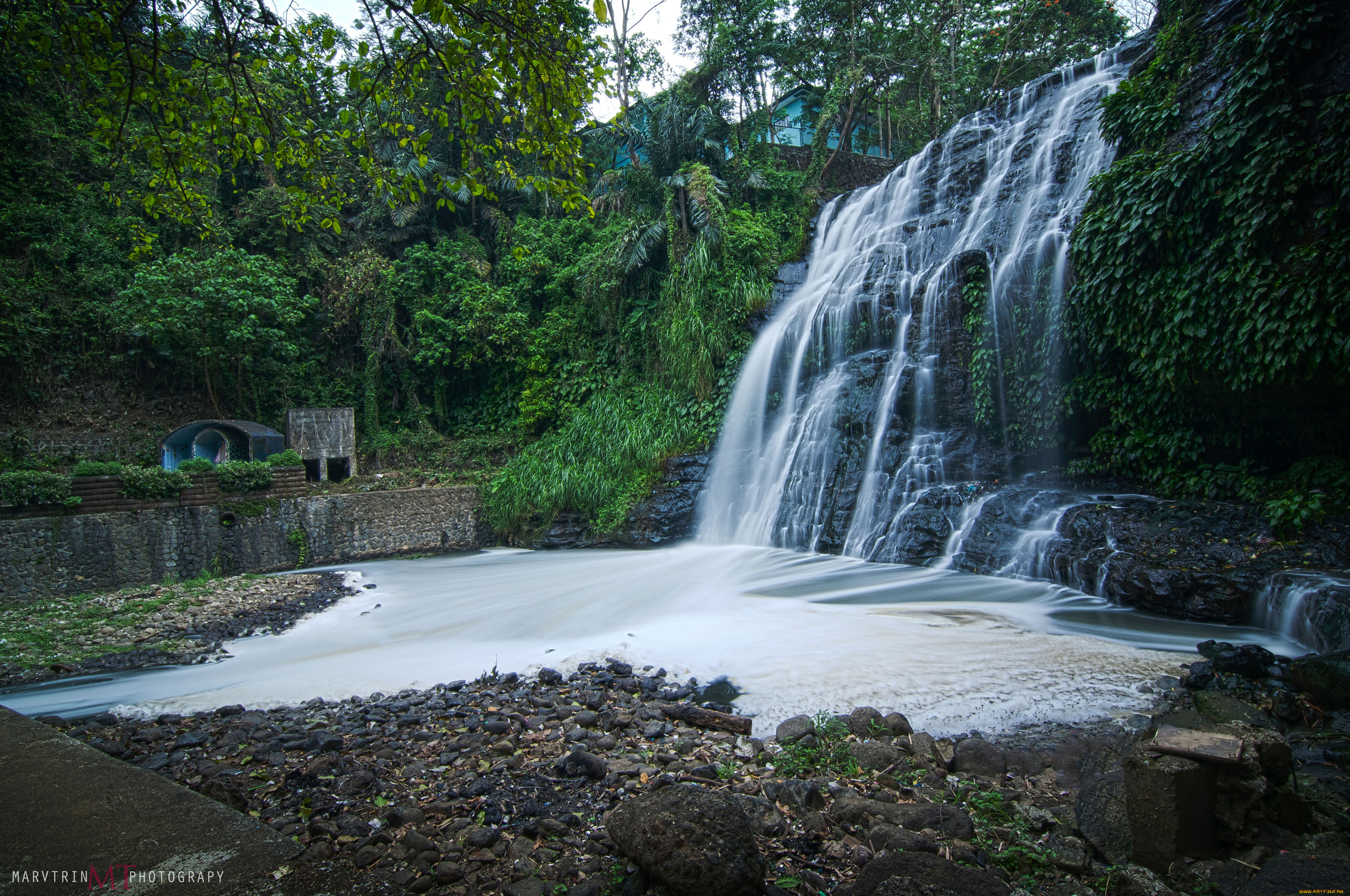 природа, водопады, вода, поток