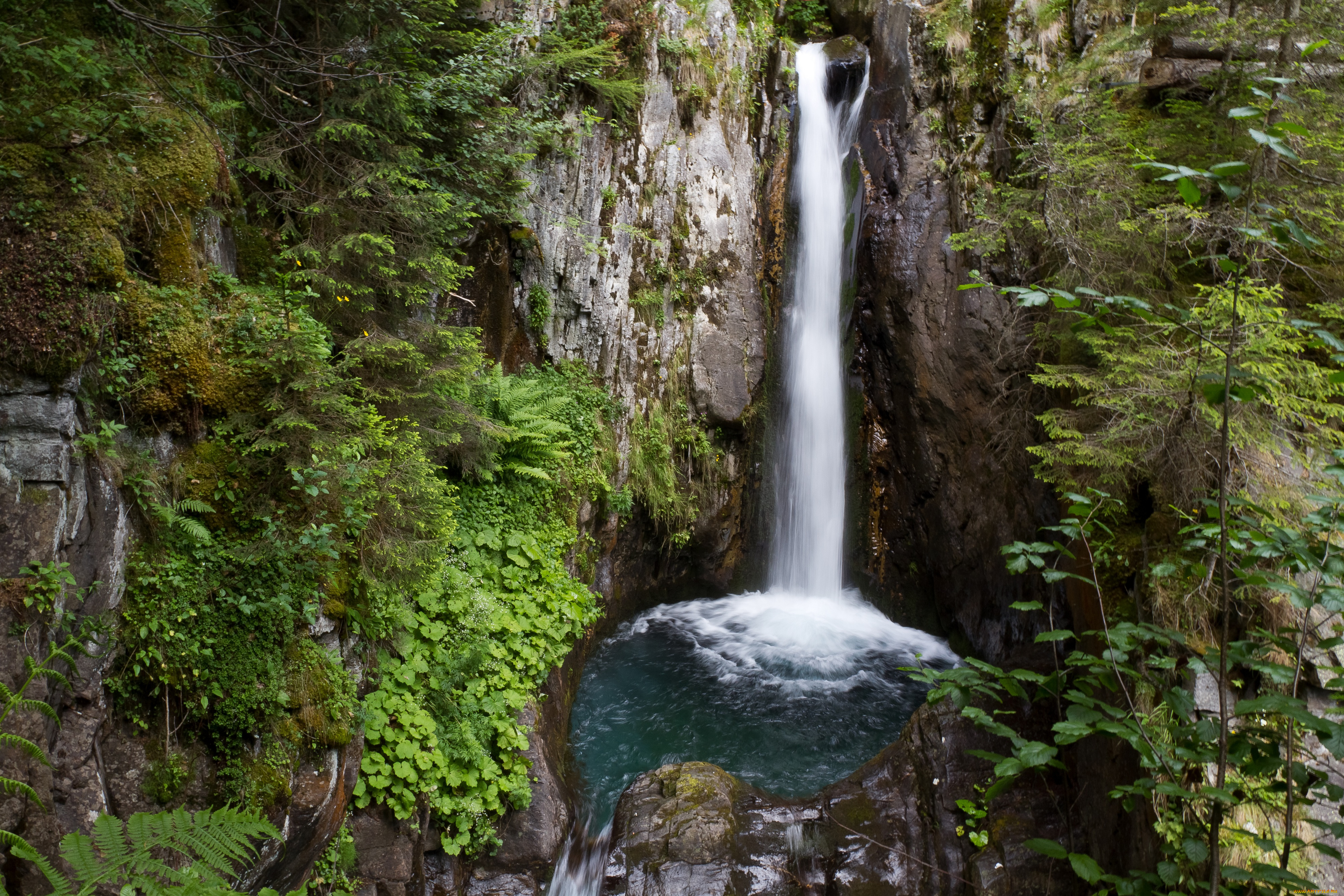 природа, водопады, поток, воды