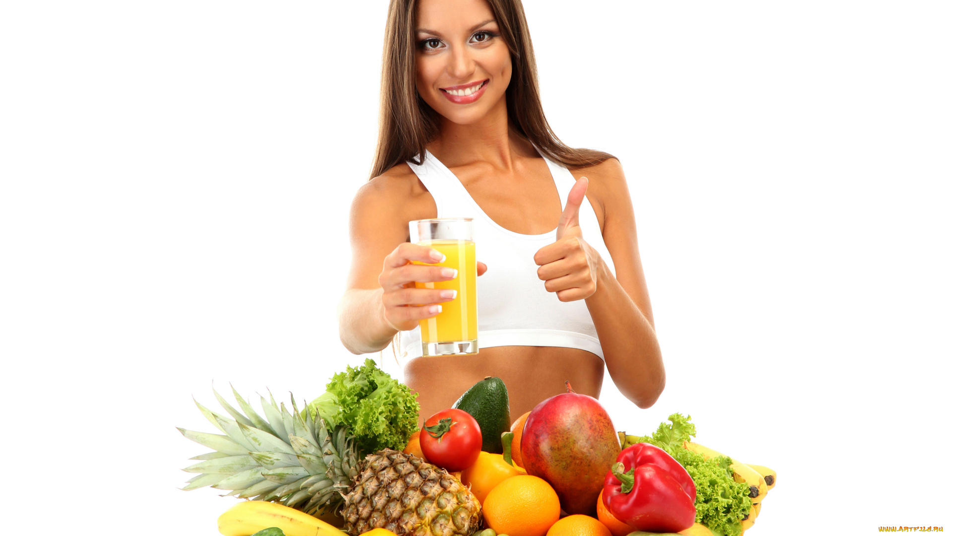 девушки, -unsort, , брюнетки, , шатенки, шатенка, овощи, фрукты