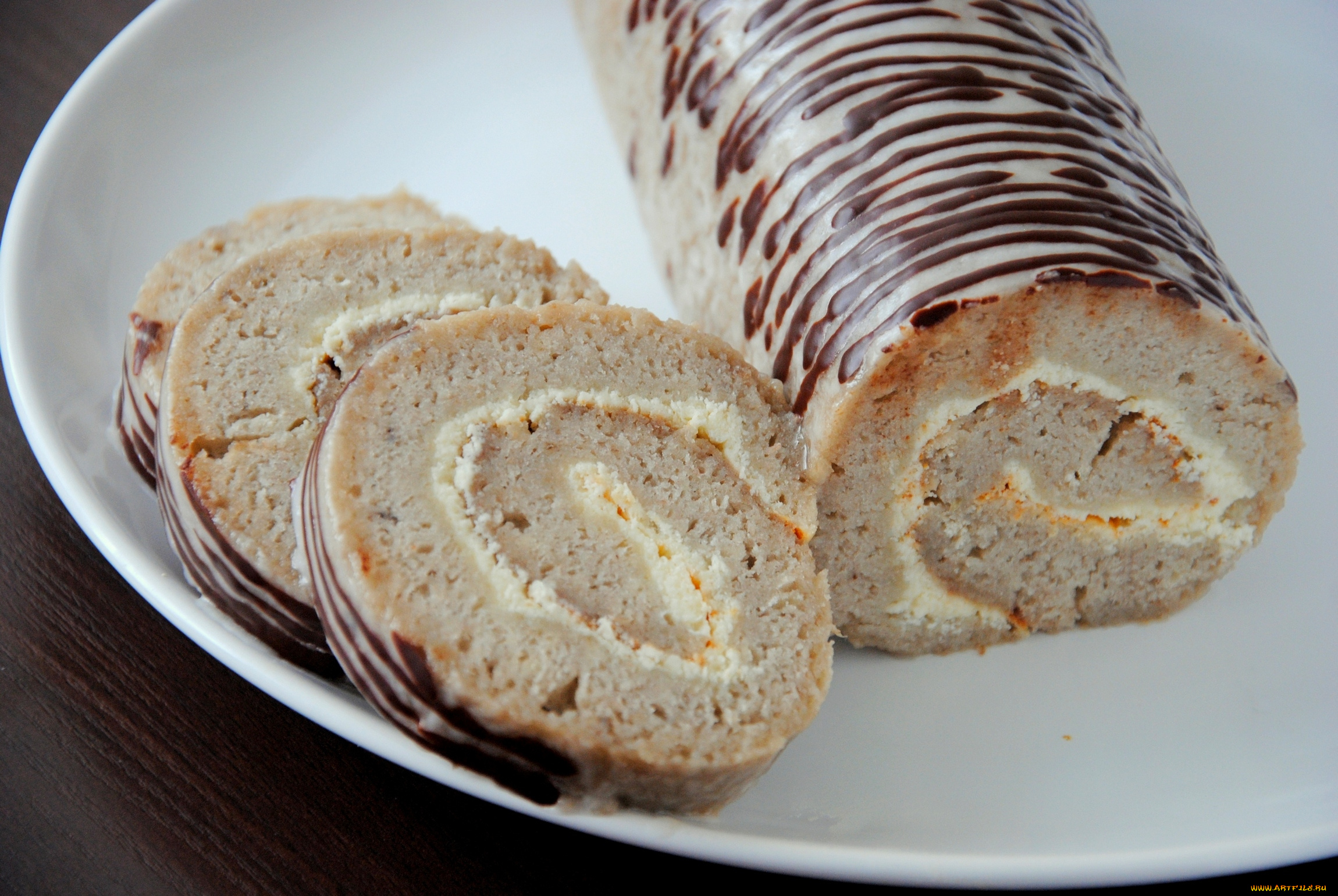 еда, пирожные, , кексы, , печенье, рулет, творог, банановый, ролл