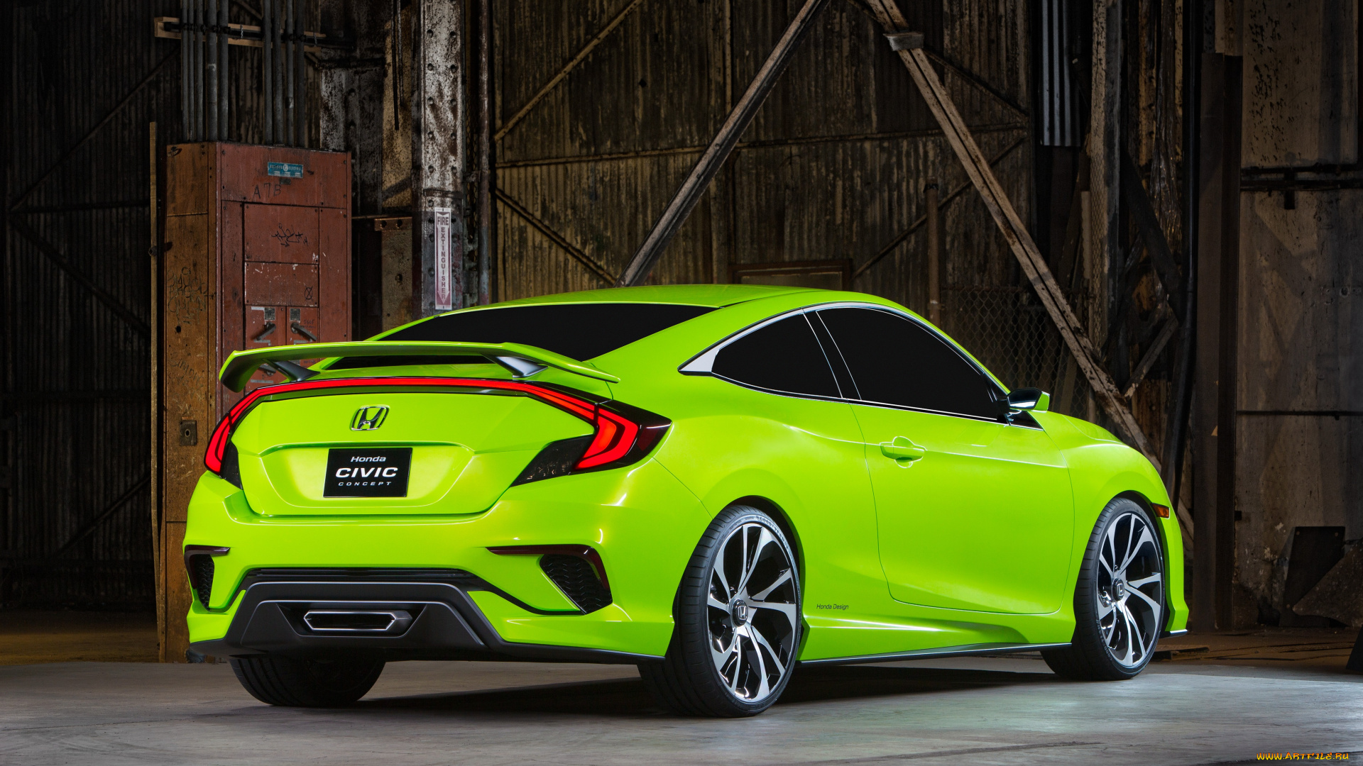 автомобили, honda, зеленый, 2015г, concept, civic