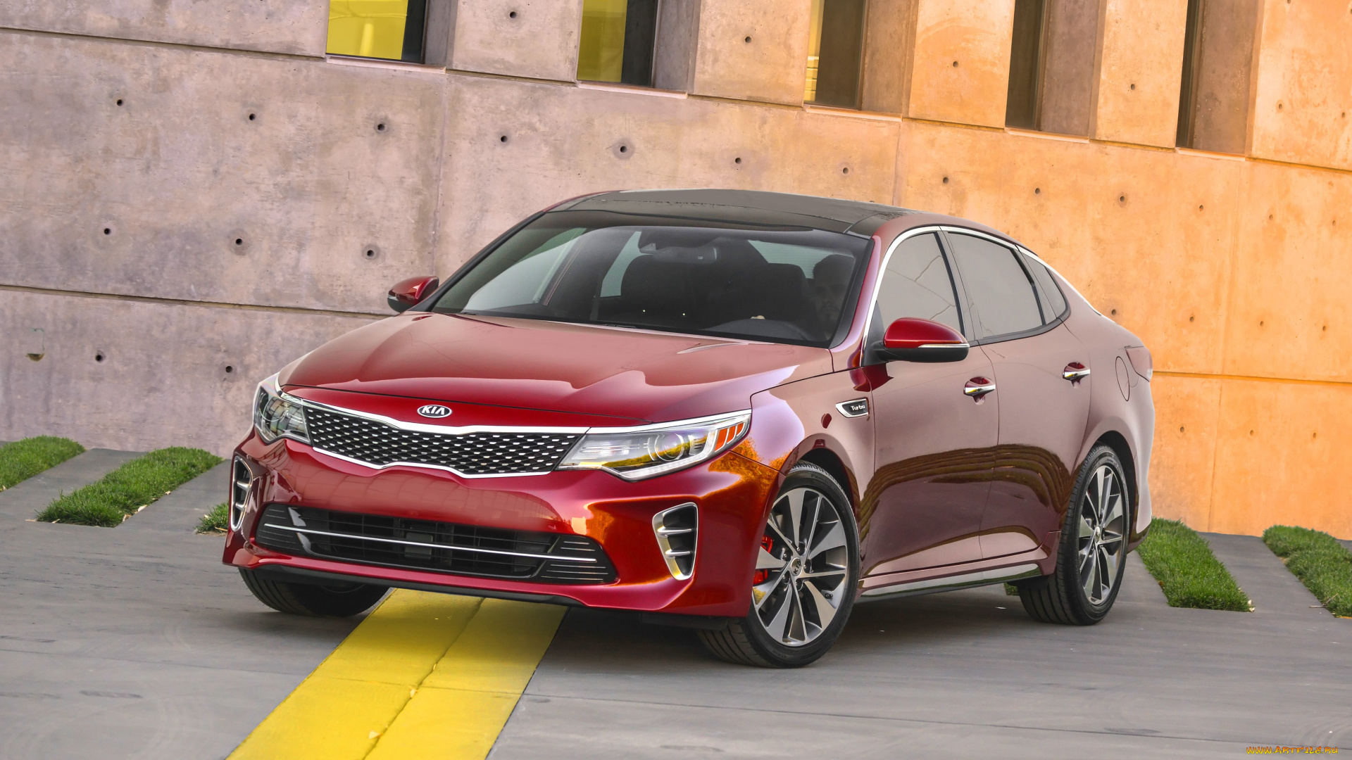 автомобили, kia, sx, optima, красный, turbo, 2016г