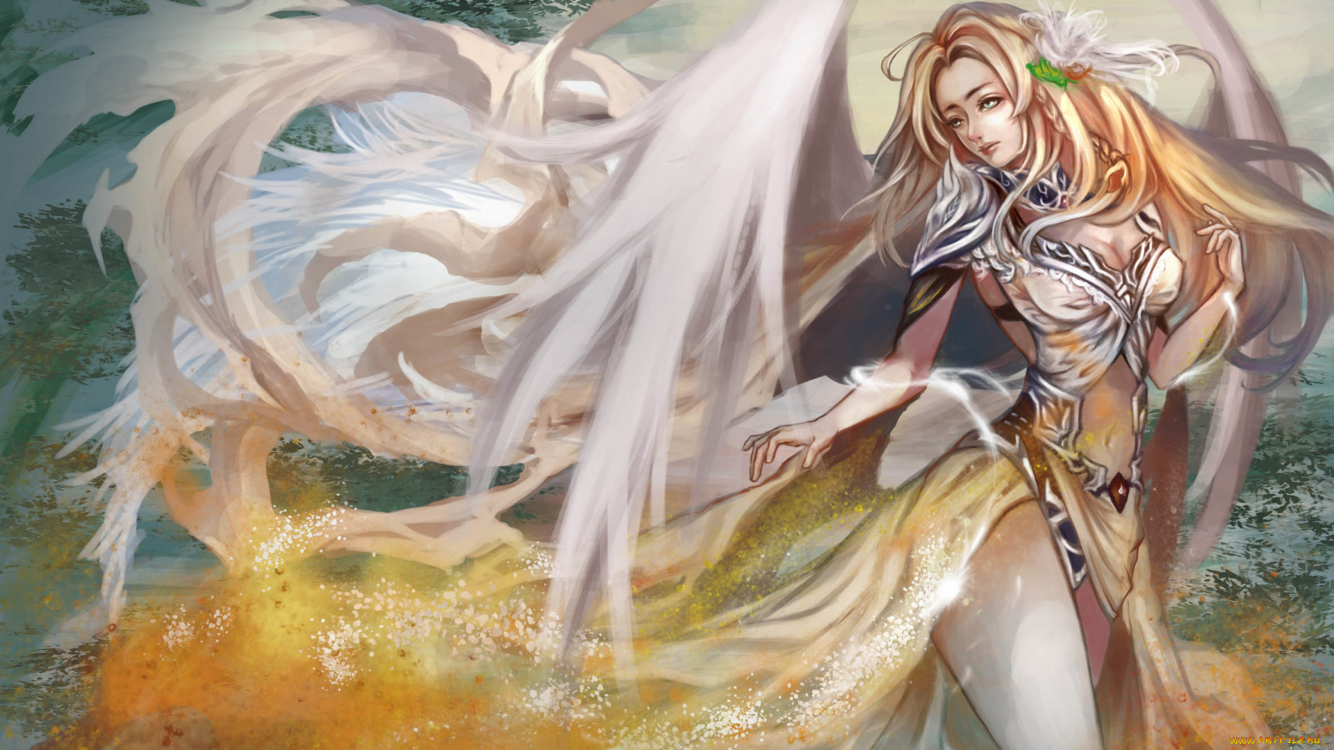 фэнтези, девушки, арт, крылья, девушка