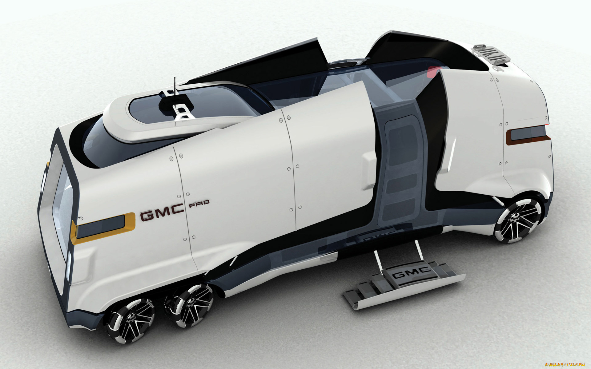 gmc, pro, futuristic, concept, автомобили, 3д, gmc, pro, futuristic, concept, белый, 3d