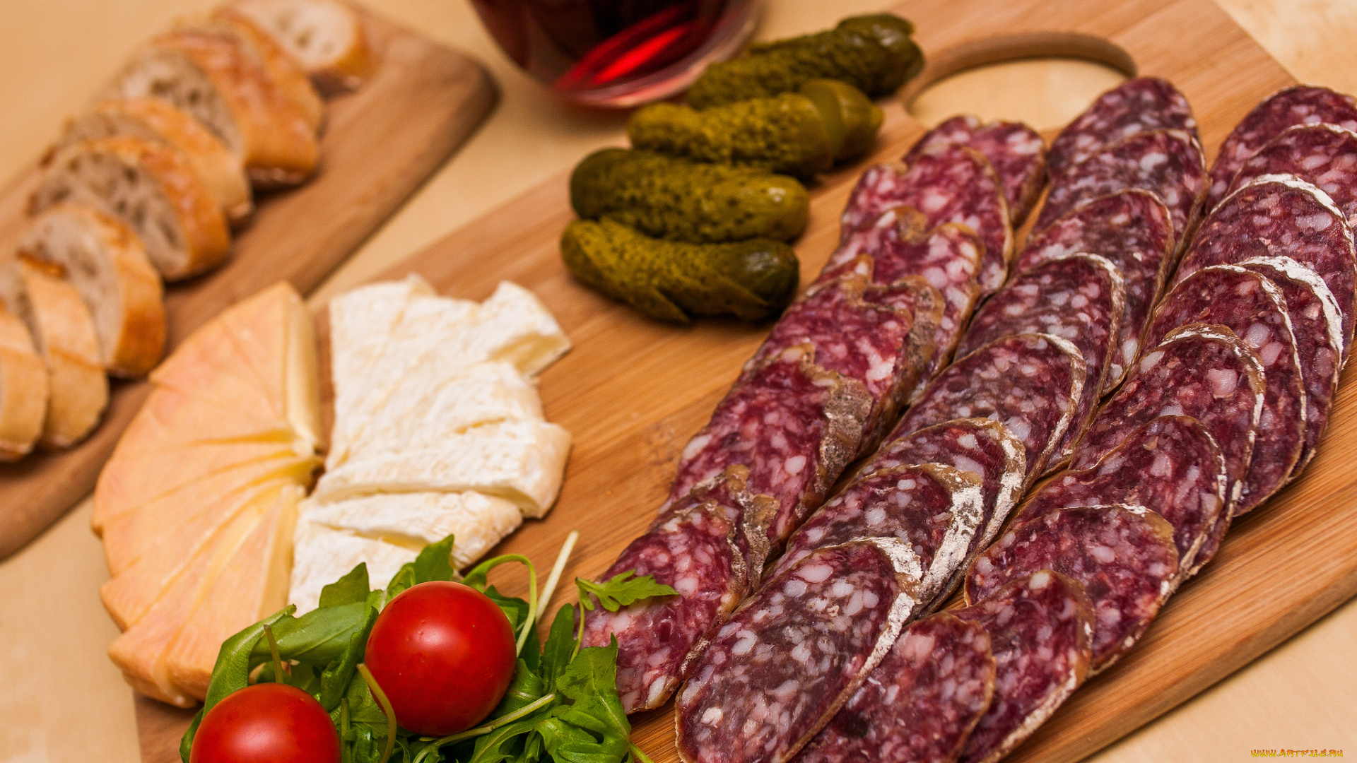 еда, колбасные, изделия, нарезка, томаты, помидоры