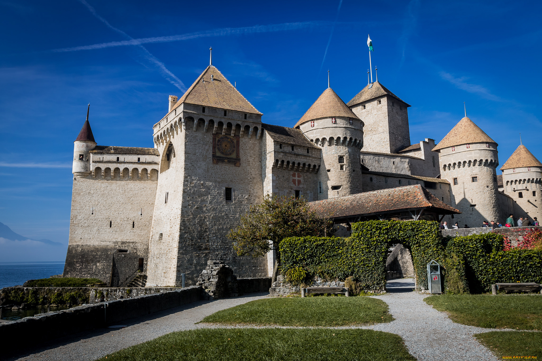 chato, de, chillion, города, замки, швейцарии, замок