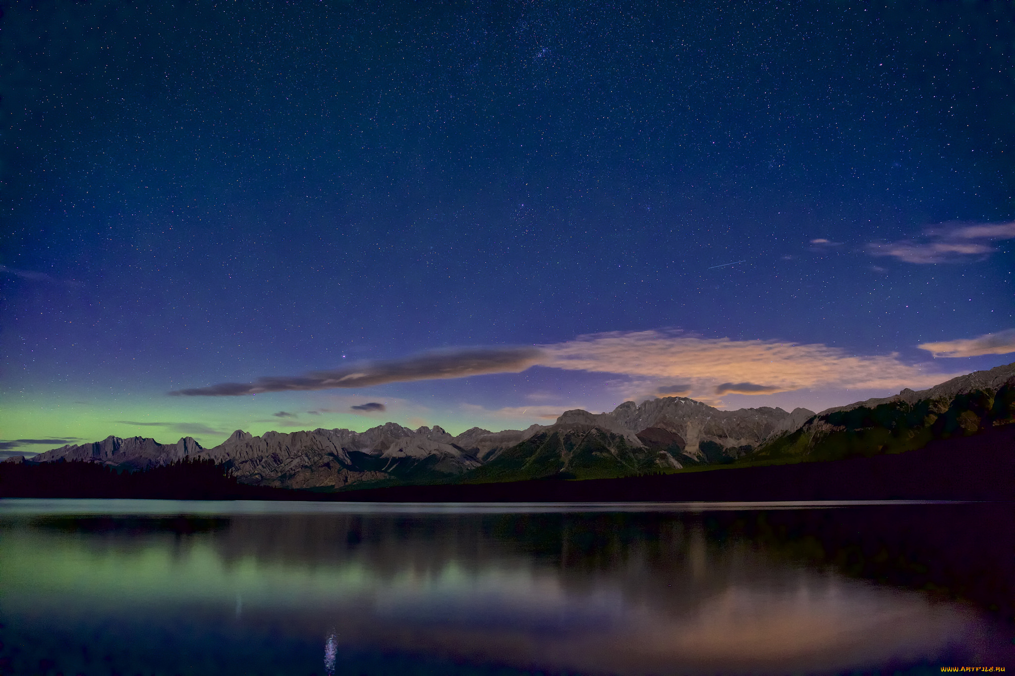 природа, пейзажи, водоем, небо, горы, панорама, звезды, пейзаж